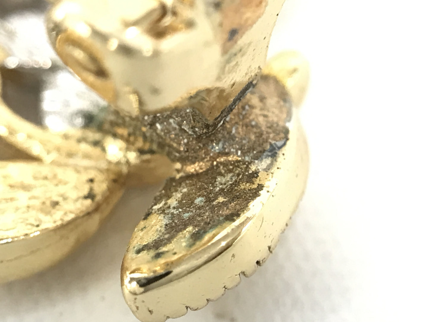 CHRISTIAN DIOR VINTAGE, 100% Authentic Genuine Clipped On Earrings, Embossed Floral and Leaves, Gold and Silver, 1990's, Grade AB