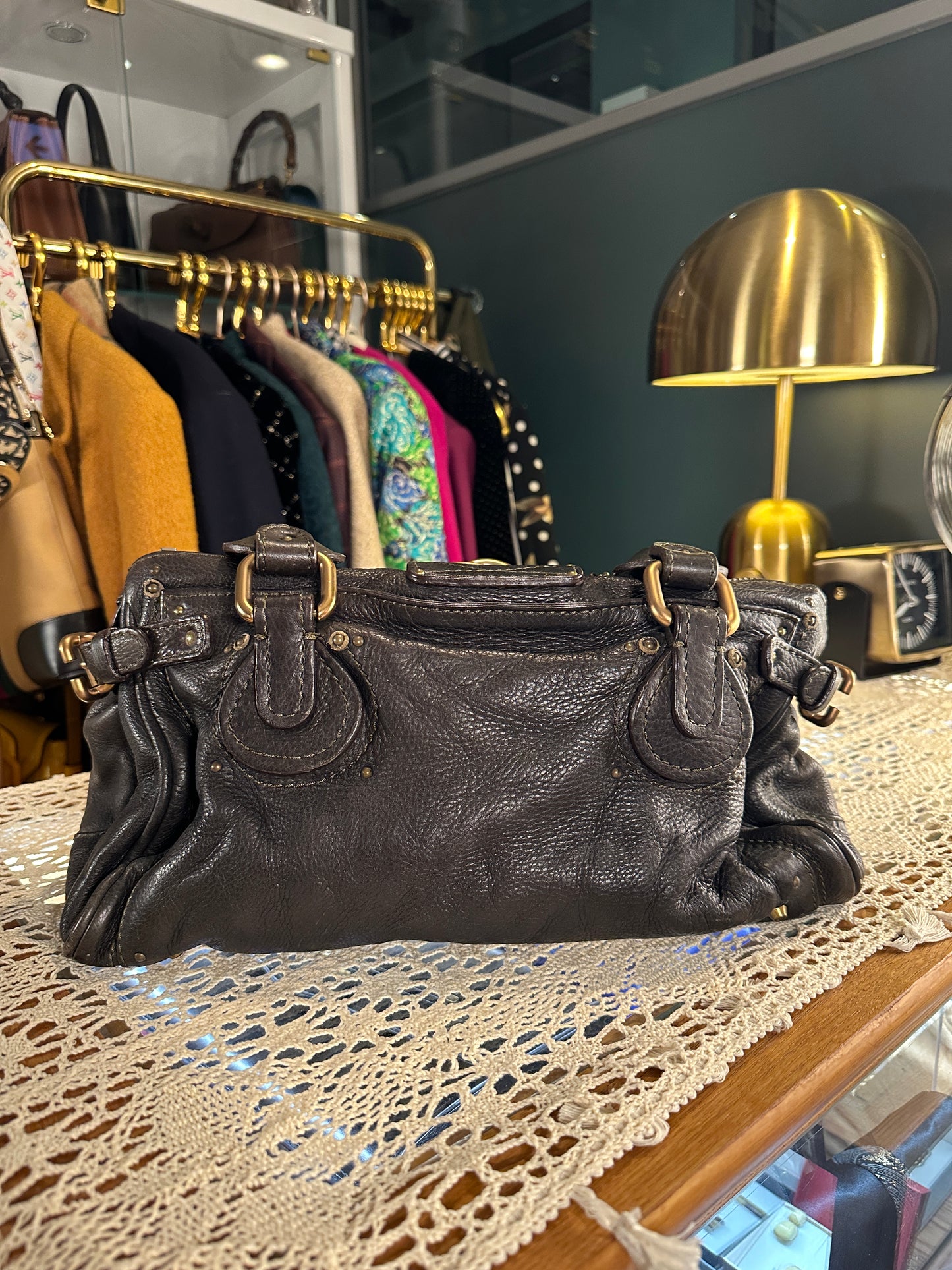 CHLOE Vintage 100% Authentic Genuine Paddington Handbag, Grey, Great Condition