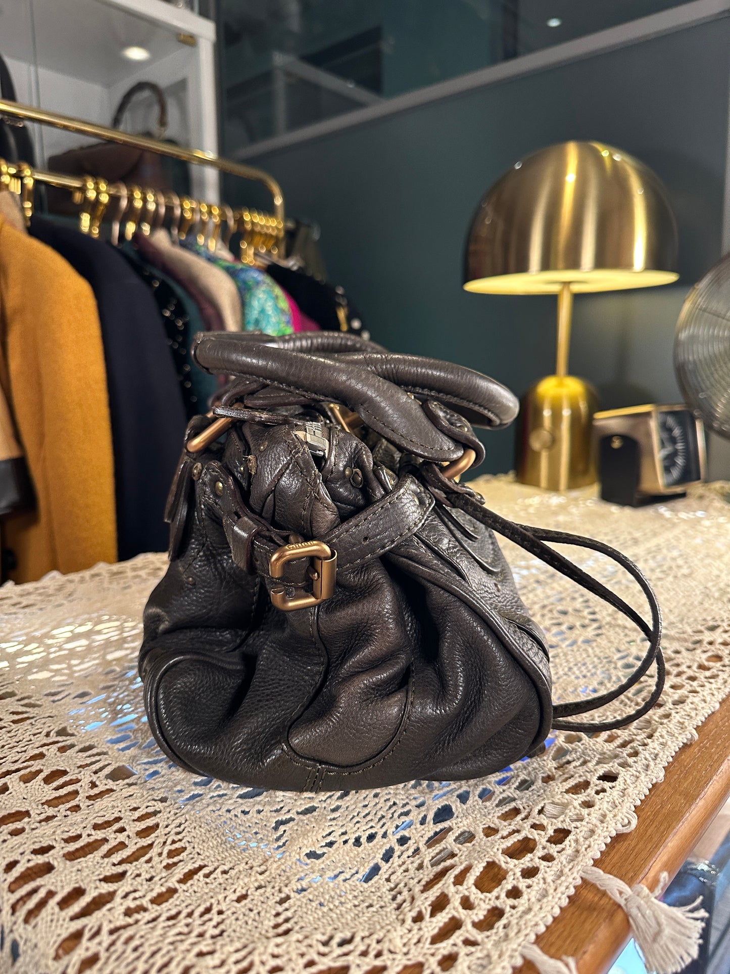 CHLOE Vintage 100% Authentic Genuine Paddington Handbag, Grey, Great Condition