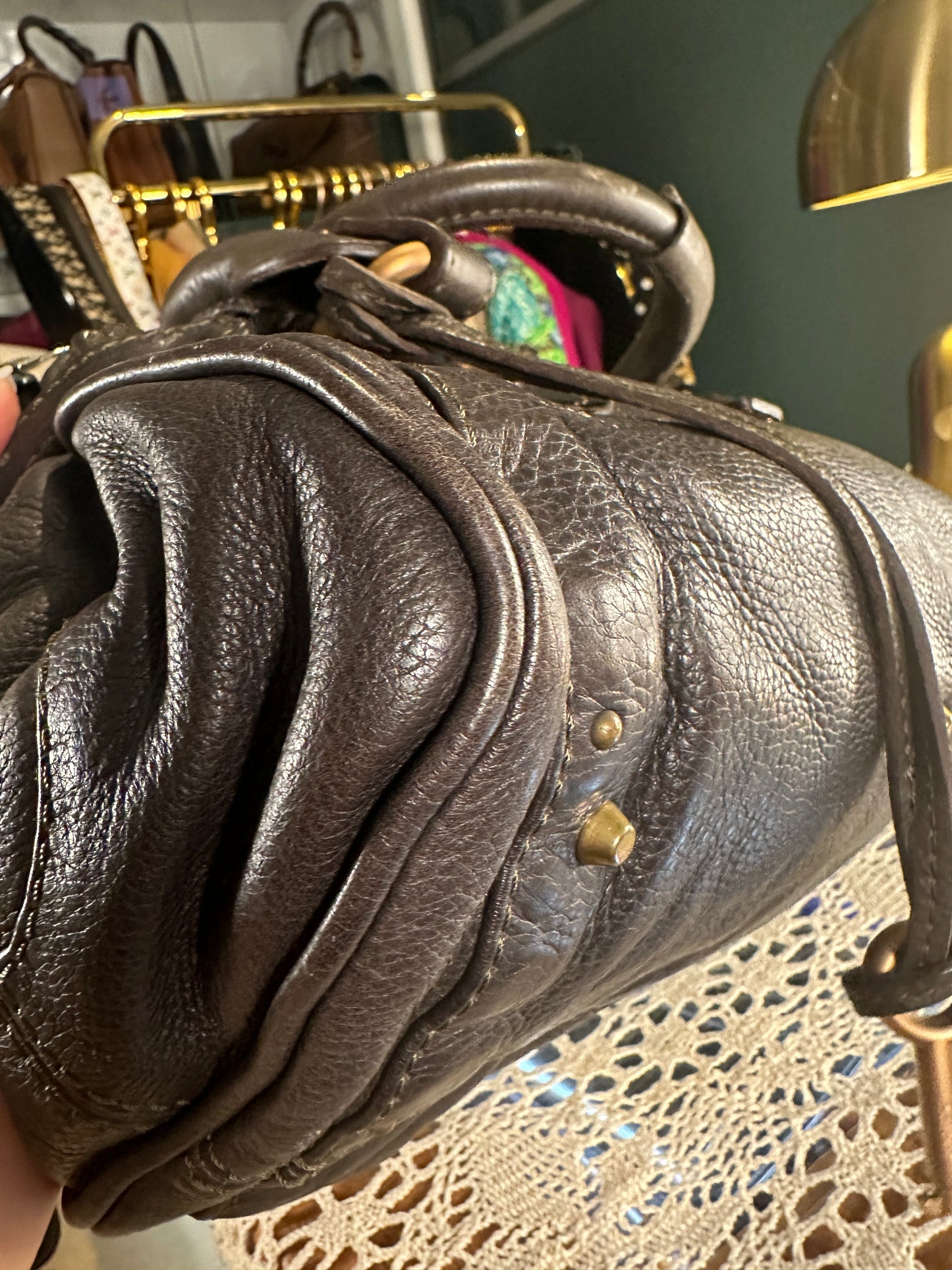 CHLOE Vintage 100% Authentic Genuine Paddington Handbag, Grey, Great Condition