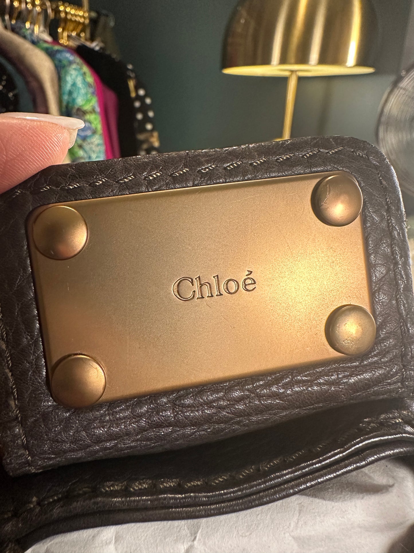 CHLOE Vintage 100% Authentic Genuine Paddington Handbag, Grey, Great Condition