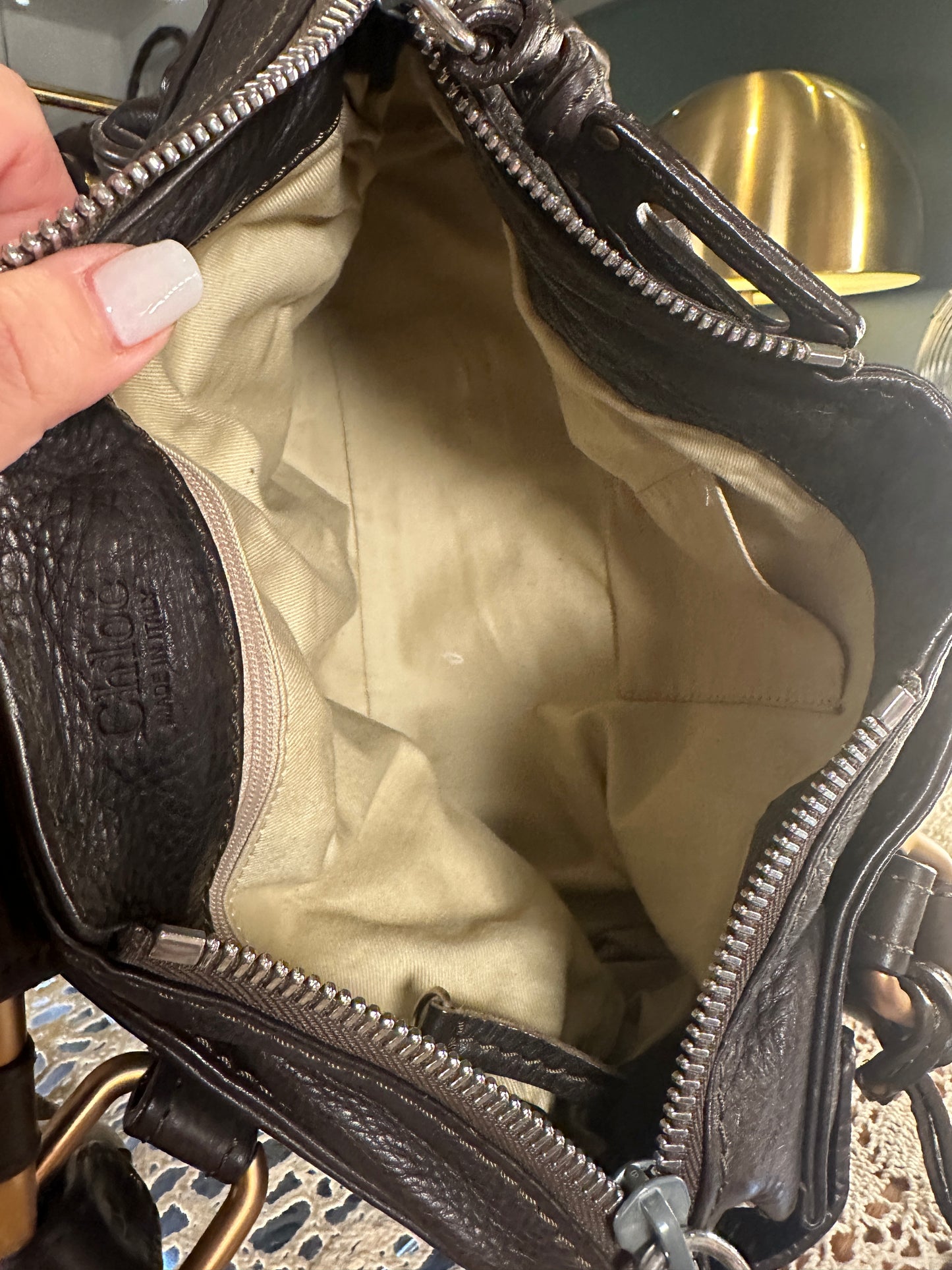 CHLOE Vintage 100% Authentic Genuine Paddington Handbag, Grey, Great Condition