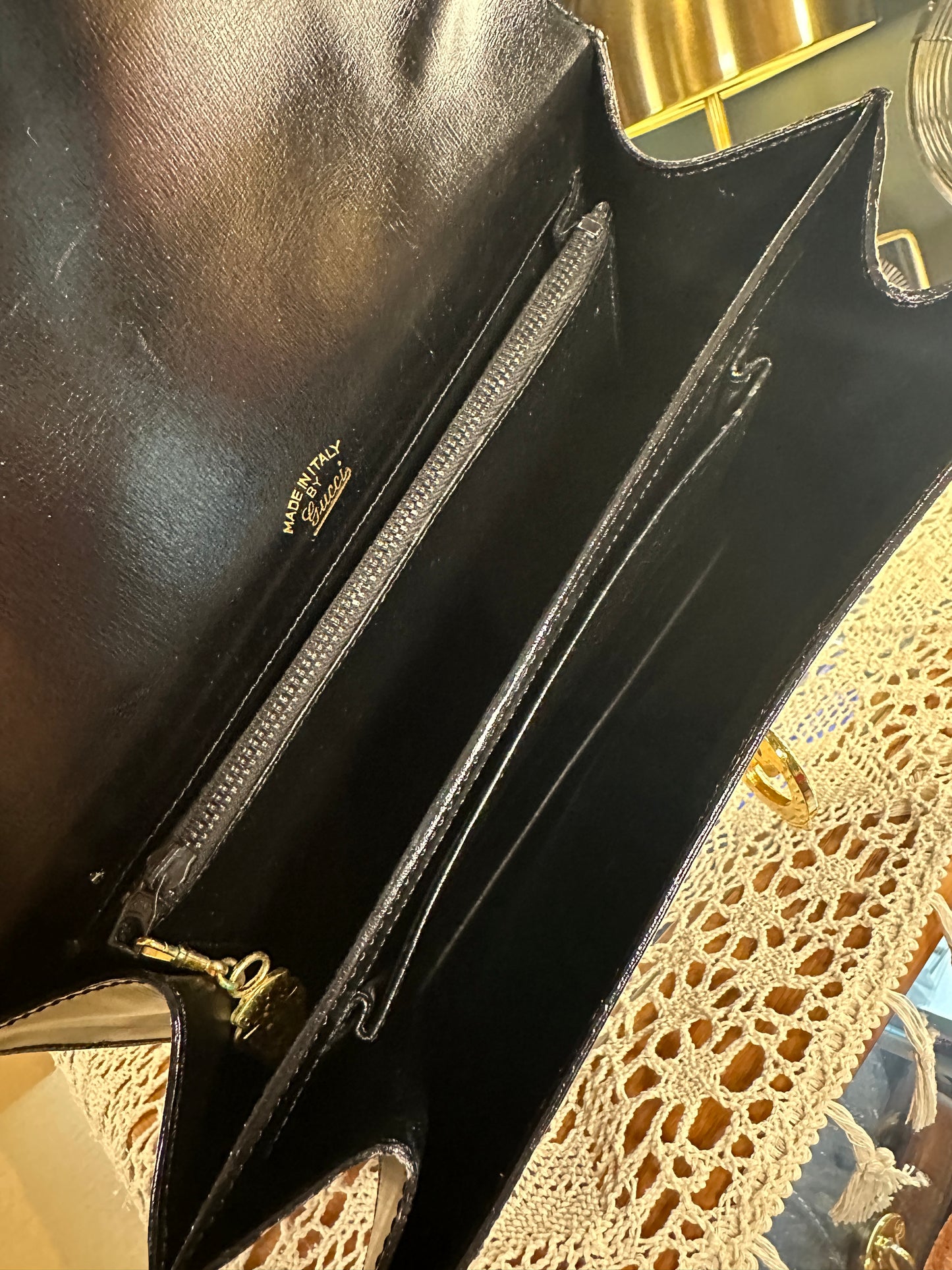 GUCCI VINTAGE 100% Authentic Genuine Top Handle Handbag with GG Buckle, 1980's, Good Condition