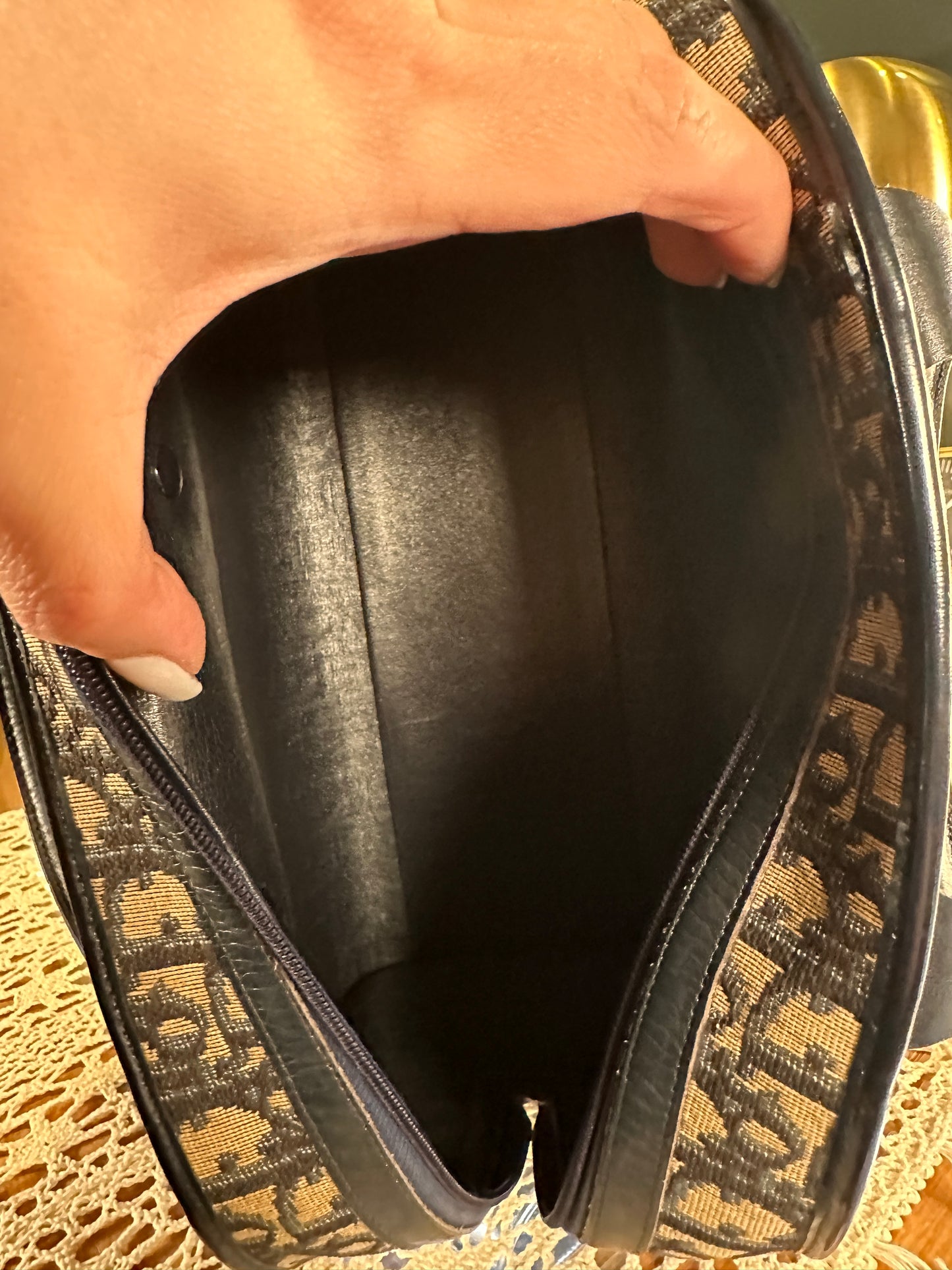 CHRISTIAN DIOR VINTAGE 100% Authentic Genuine Oblique Trotter Monogram Canvas Handbag, Blue, 2000's, Great Condition, Rare