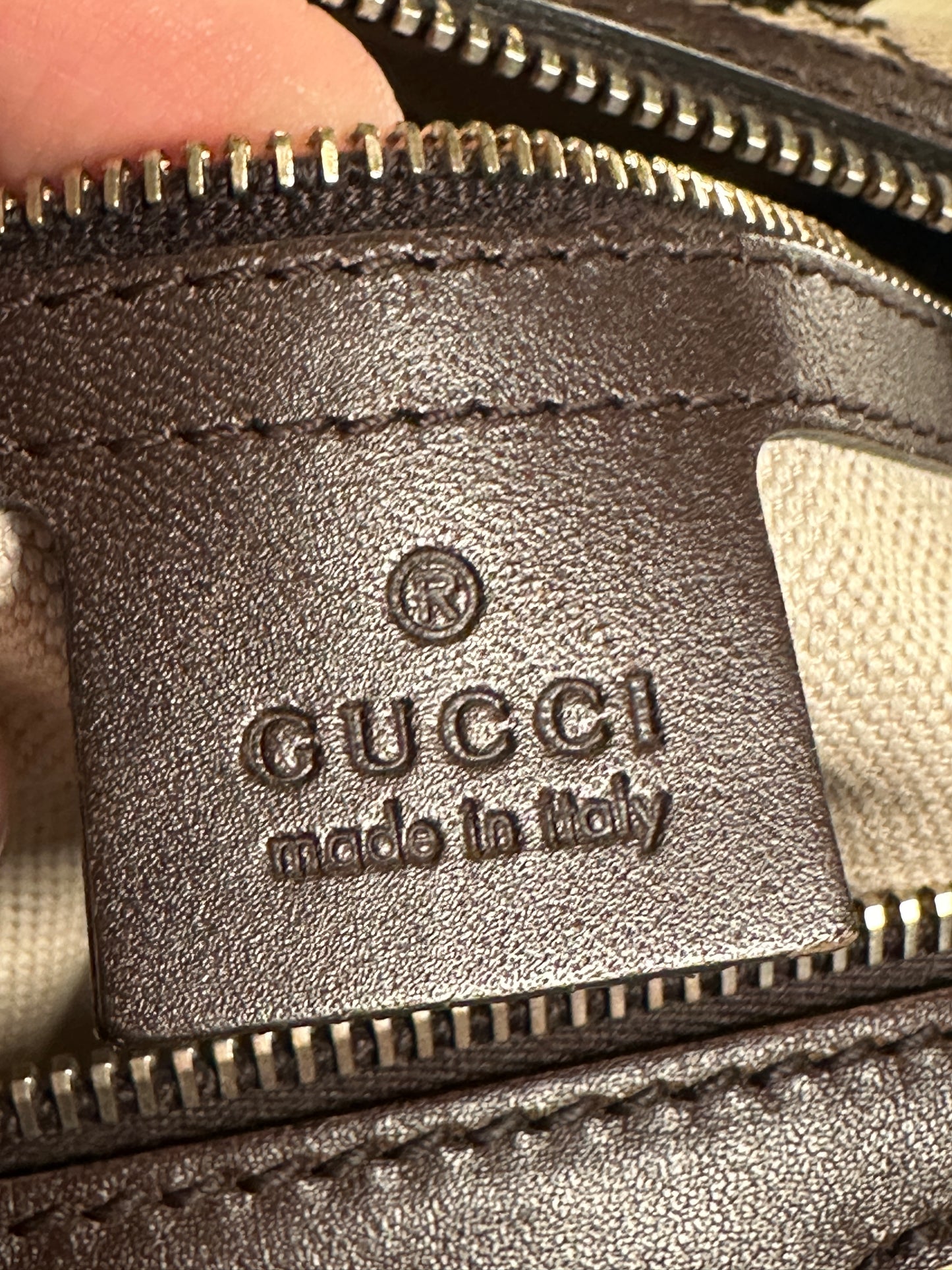 GUCCI VINTAGE 100% Authentic Genuine Boston Bag In Monogram Canvas with Leather Trims, Brown, Great Condition, Light-weight and Spacious