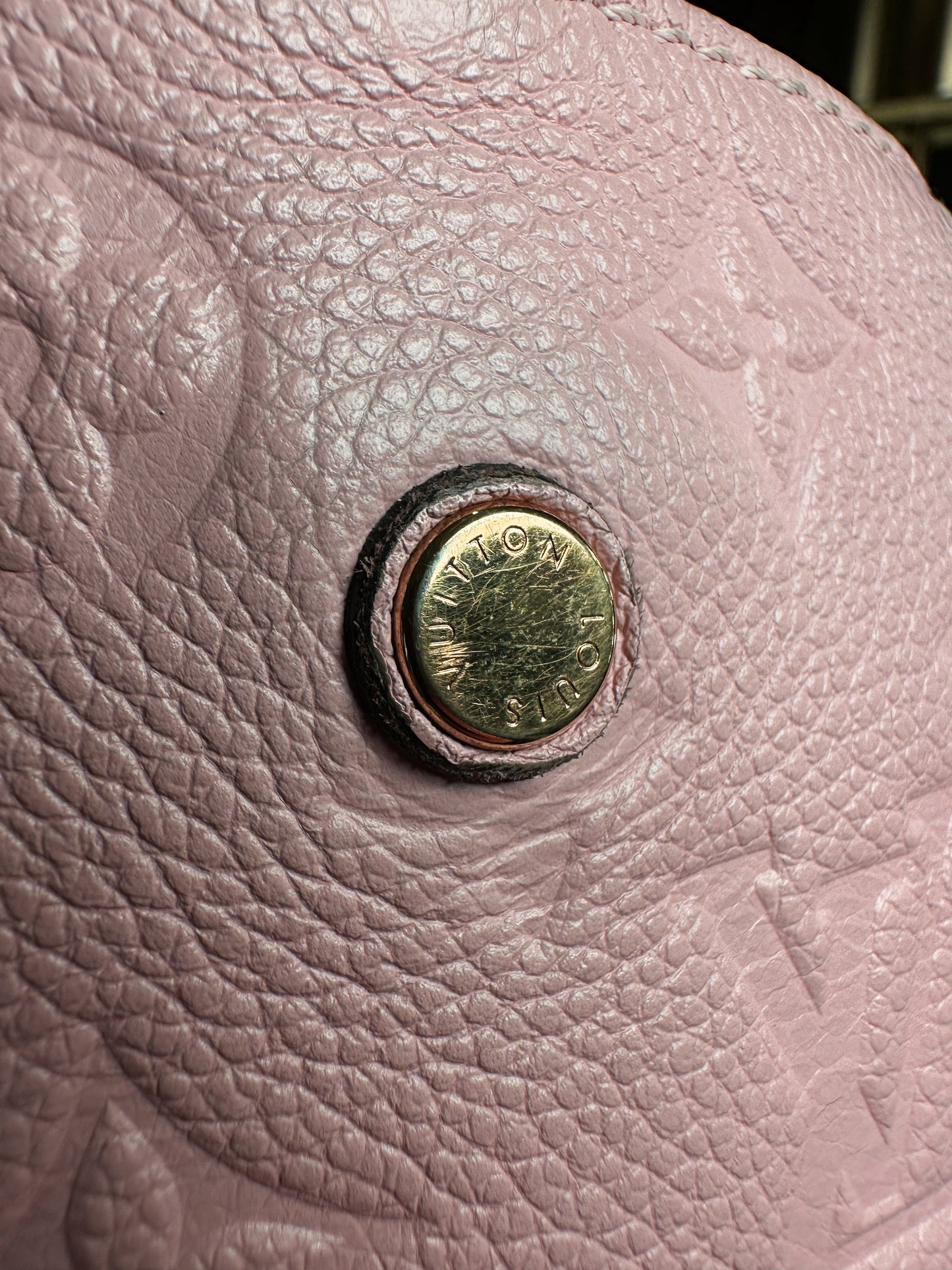 Louis Vuitton 100% Genuine Authentic Monogram Leather Montaigne Handbag, Pastel Pink, Great Condition
