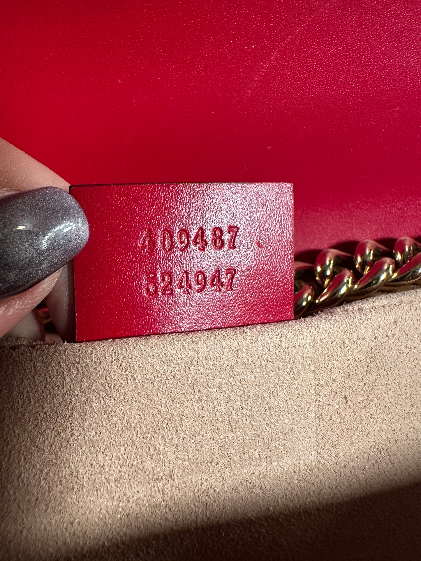 GUCCI 100% Authentic Genuine Guccissima Small GG Logo Monogram Leather Padlock Two-way Shoulder Bag, Red, Great Condition