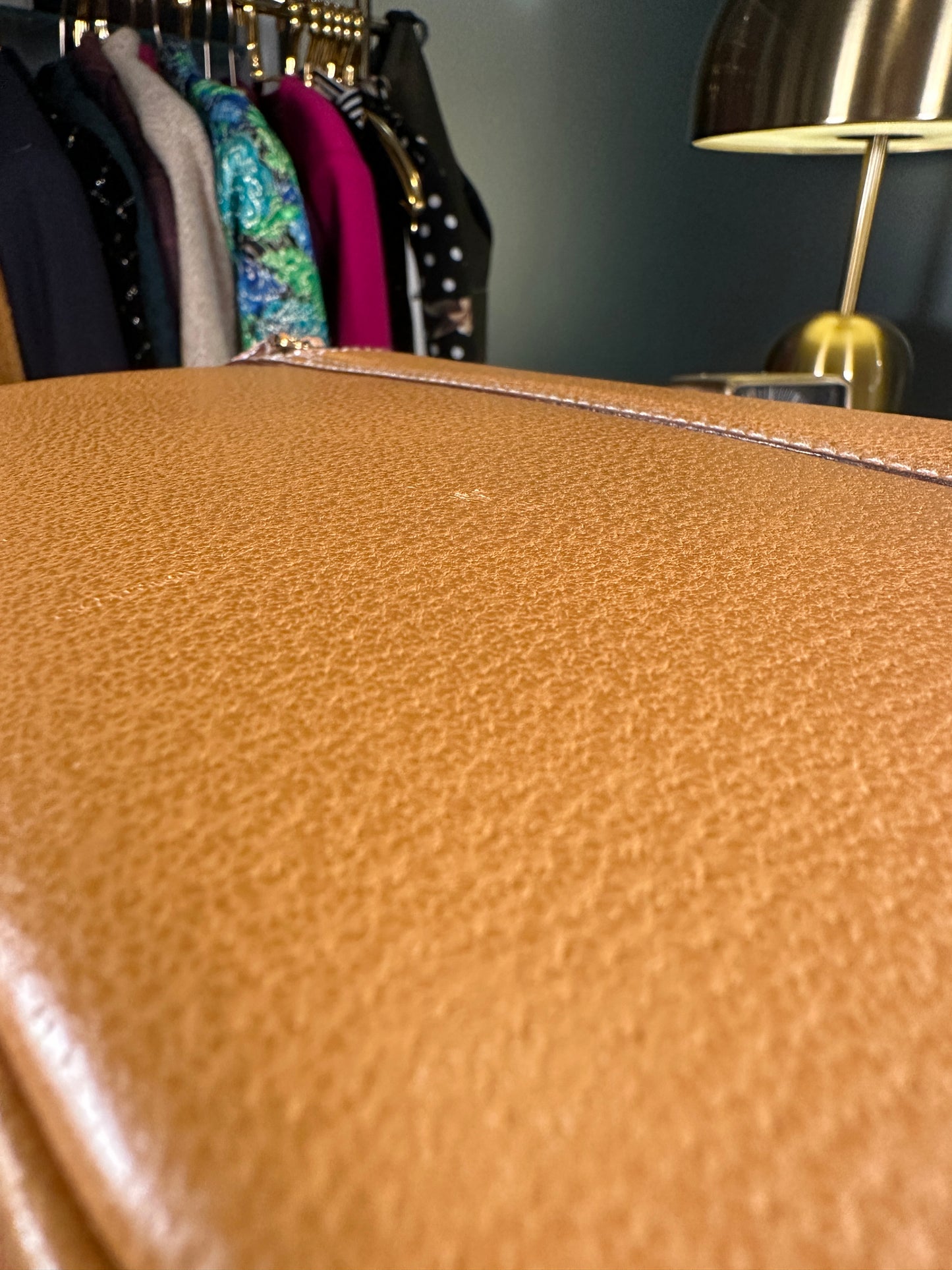 GUCCI VINTAGE 100% Authentic Genuine Leather Bamboo Two-way (Shoulder/Carry) Makeup Vanity Case Bag, Mustard Yellow, 1990's, Great Condition