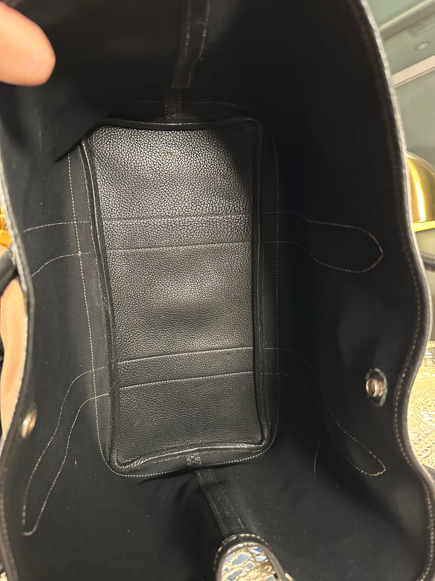 HERMES VINTAGE 100% Authentic Genuine Canvas Garden Party 36 Handbag, Black Canvas with Black Leather, Good Condition