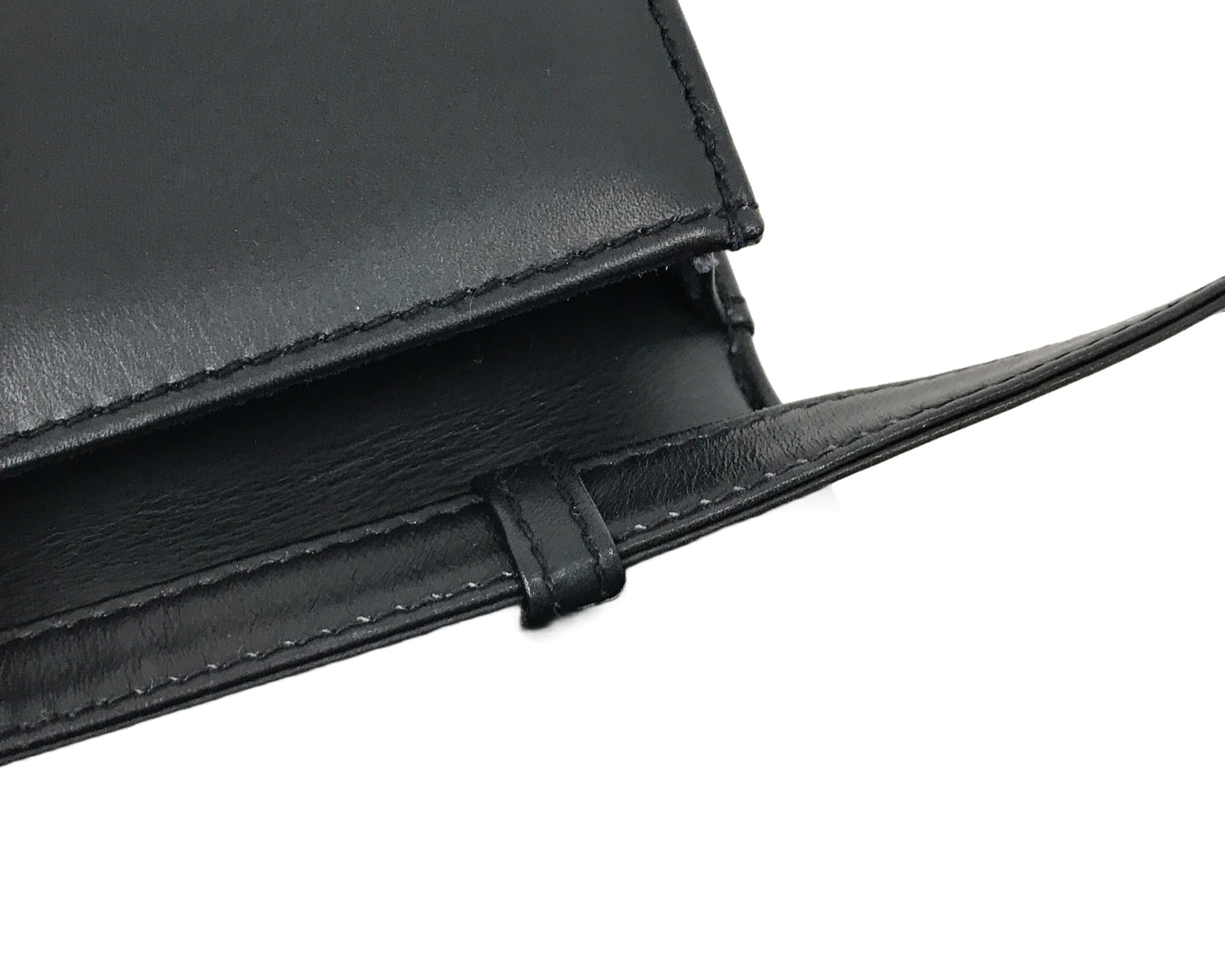 GUCCI VINTAGE 100% Authentic Genuine Leather Clutch / Cross Body Two Way Bag, Late 70's - Early 80's, Black, Good Condition