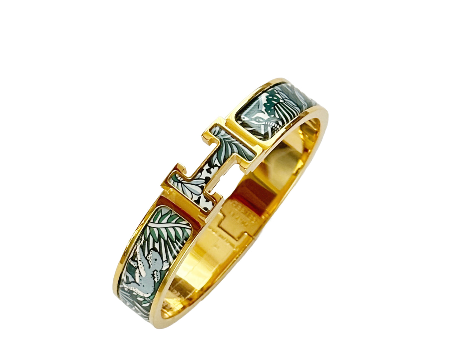 Hermes 100% Genuine Authentic Clic H Bangle Bracelet Animaux Camoufles Brand New with Box