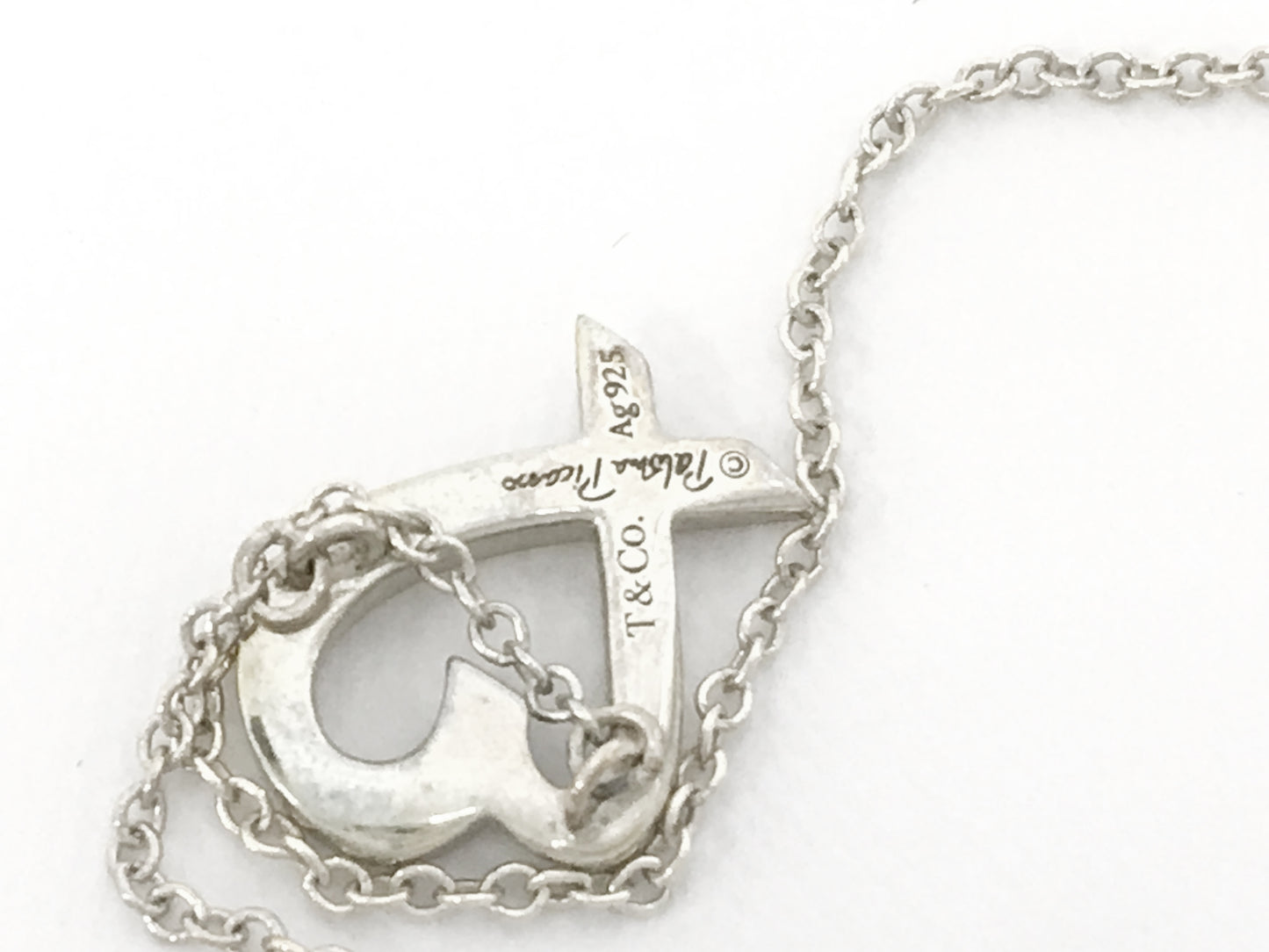 TIFFANY & Co. VINTAGE 100% Authentic Genuine Paloma Picasso Loving Heart Necklace, 925 Silver, 1990's, Great Condition