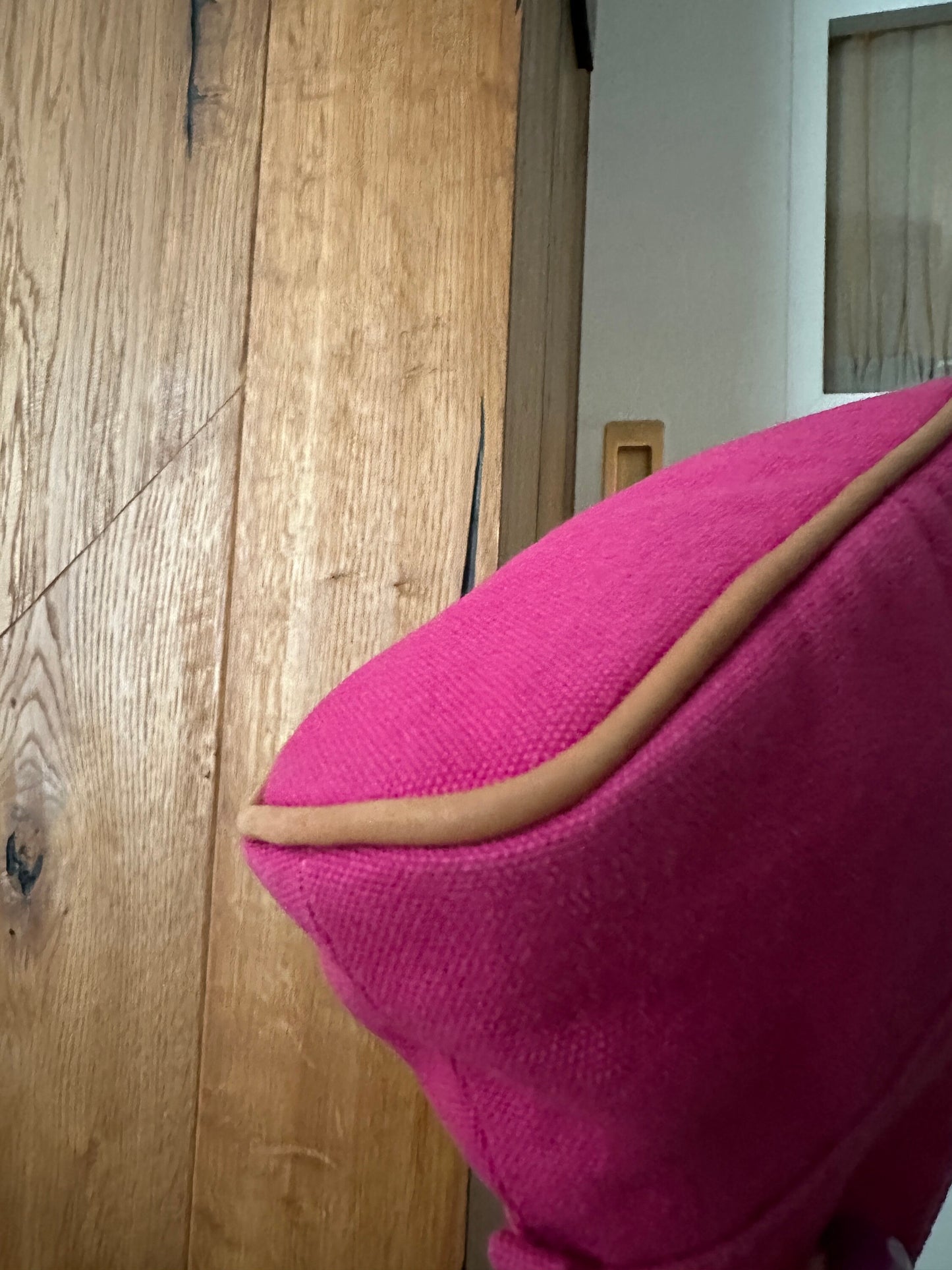 HERMES VINTAGE 100% Authentic Genuine Canvas Bolide Makeup Pouch Case Bag, Bright Pink, Great Condition