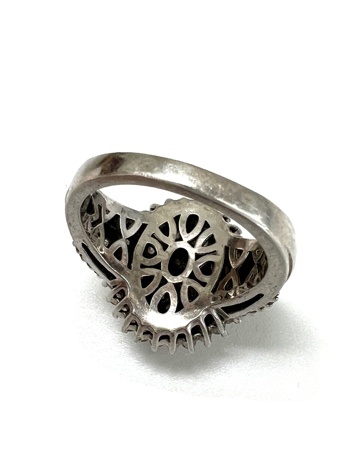 Vintage Paved Silver Diamond Cocktail Ring with Total Over 2 Carat Natural Diamonds, Circa 1970 from Germany