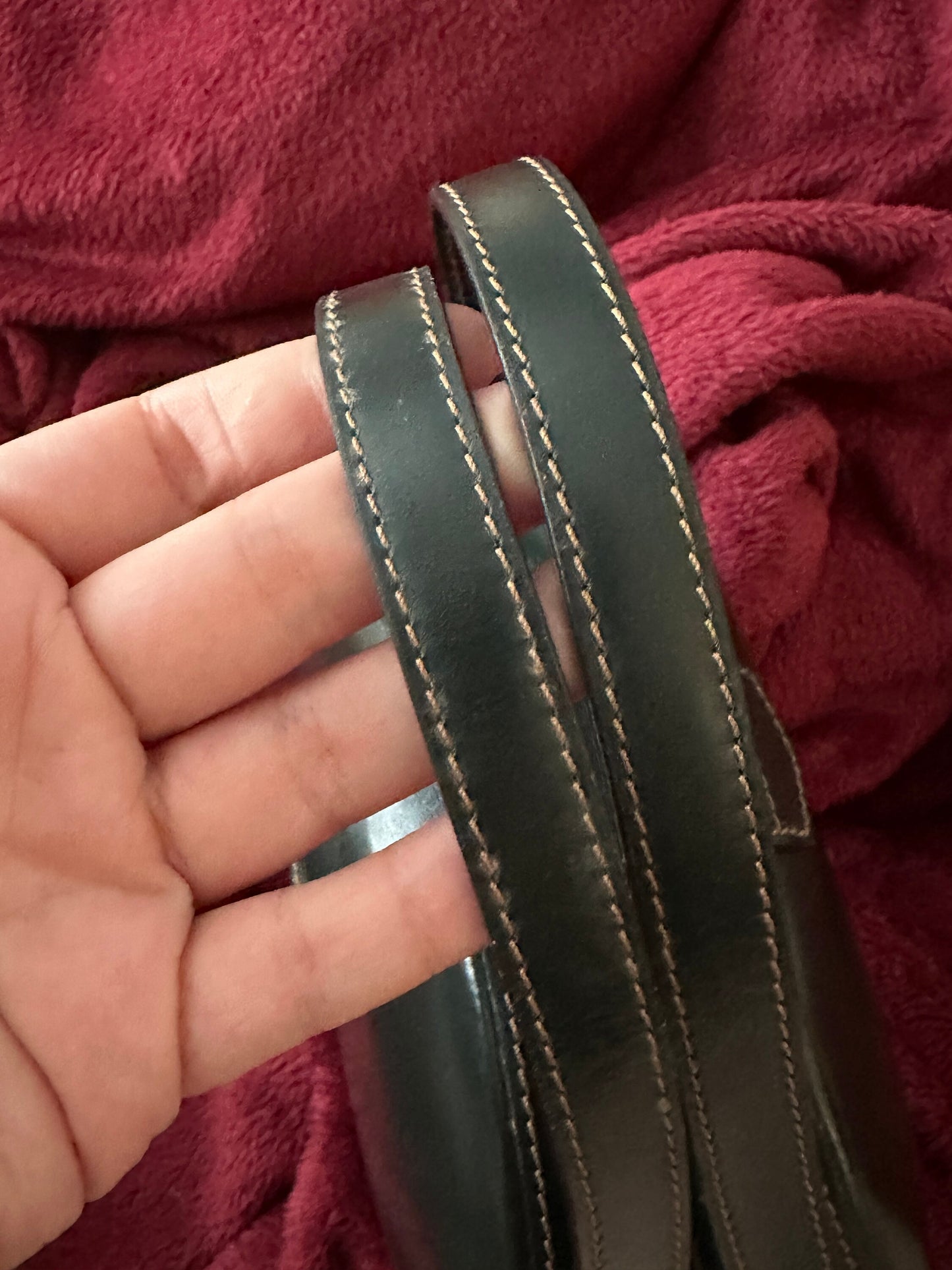 LOEWE VINTAGE 100% Authentic Genuine Leather Hand Bag, Deep Dark Green, late 1990's, Great Condition, Rare, Grade B