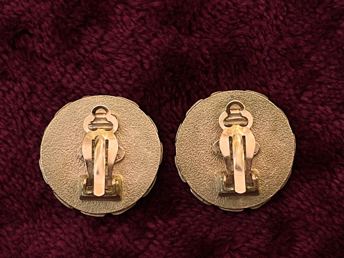 CHANEL VINTAGE 100% Authentic Genuine Clip On Logo Earrings in Gold, 1994, Made In France