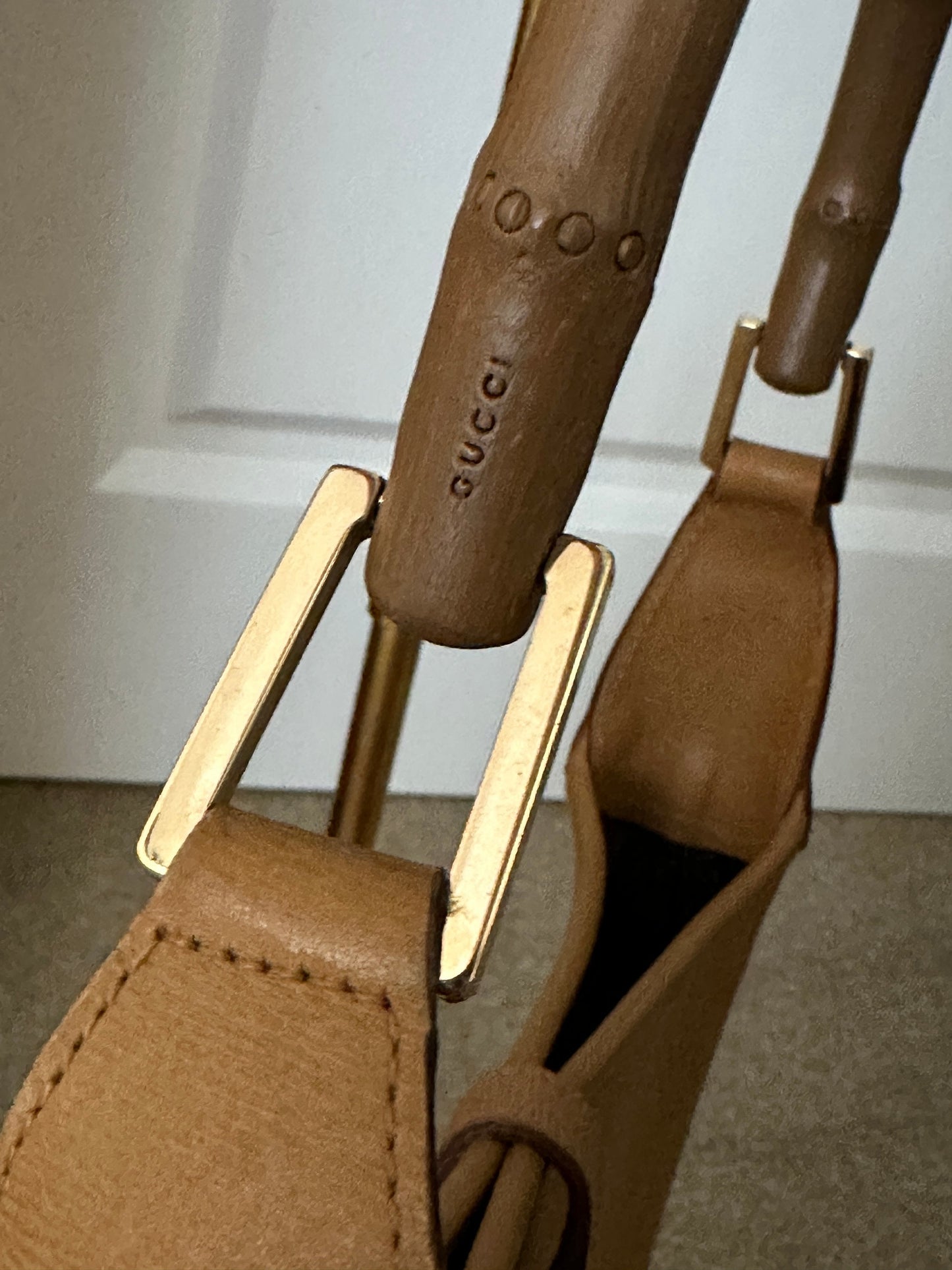 GUCCI VINTAGE 100% Genuine Bamboo Shoulder Bag, Caramel Colour, late 1990's, Like New Condition