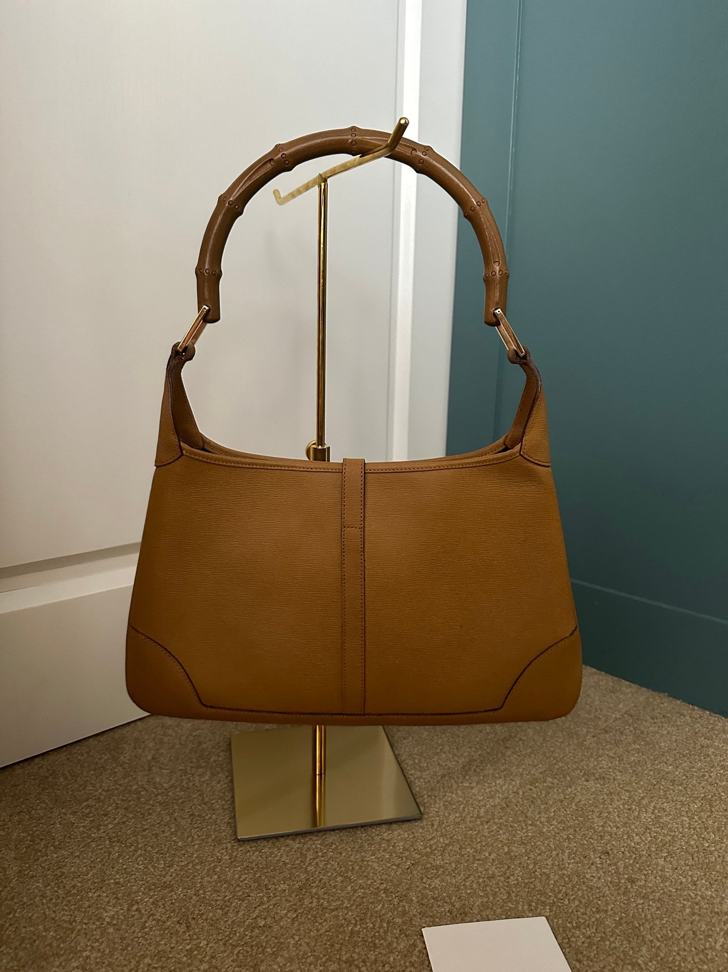 GUCCI VINTAGE 100% Genuine Bamboo Shoulder Bag, Caramel Colour, late 1990's, Like New Condition