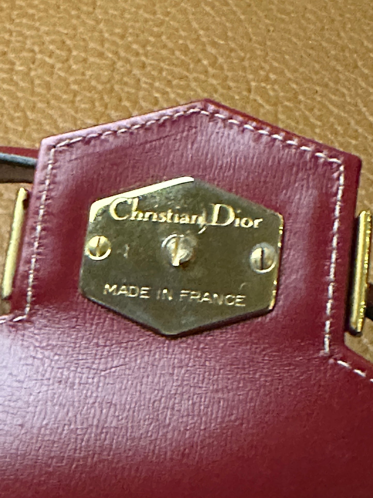 CHRISTIAN DIOR VINTAGE 100% Authentic Genuine Leather Hand Bag, Deep Red Color, 2000's, Great Condition, Rare