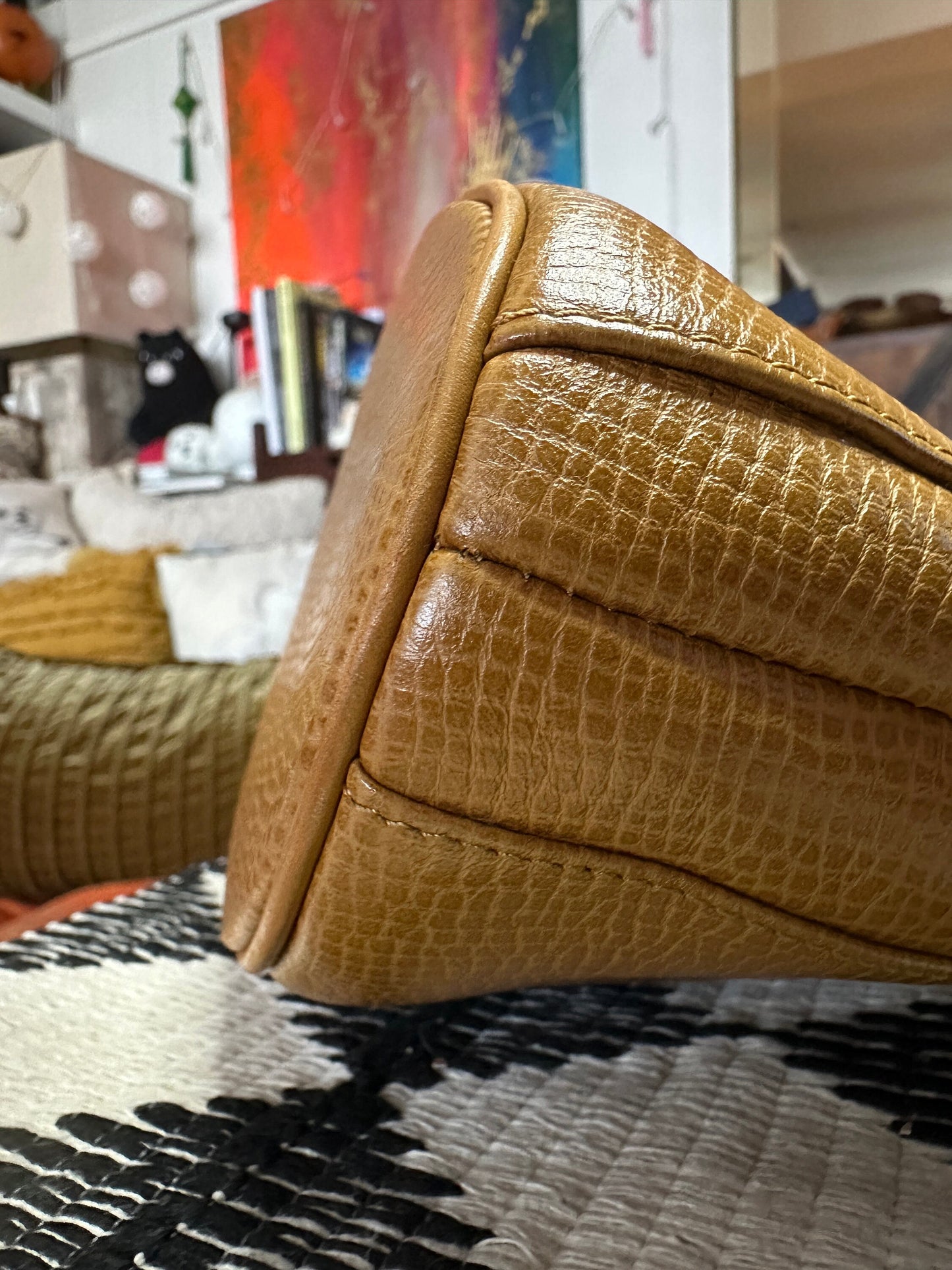 CHRISTIAN DIOR VINTAGE, 100% Authentic Genuine, Leather Hand Bag, Deep Yellow, 2000's, Great Condition, Rare