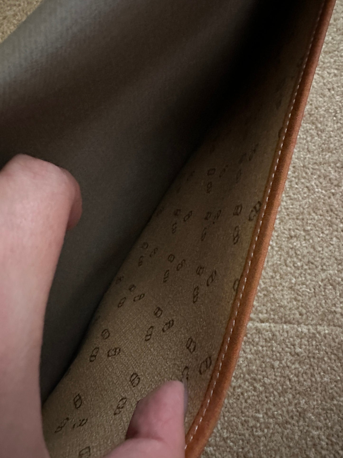 CHRISTIAN DIOR VINTAGE 100% Authentic Genuine Minimalistic Clutch, Grey with Brown Trim, 2000's, Great Condition, Rare