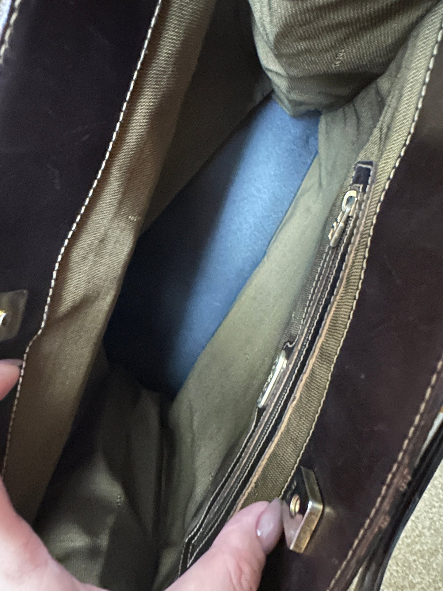 FENDI VINTAGE 100% Authentic Genuine Document Size Hand Bag, Monogram, 2000's, Good Condition