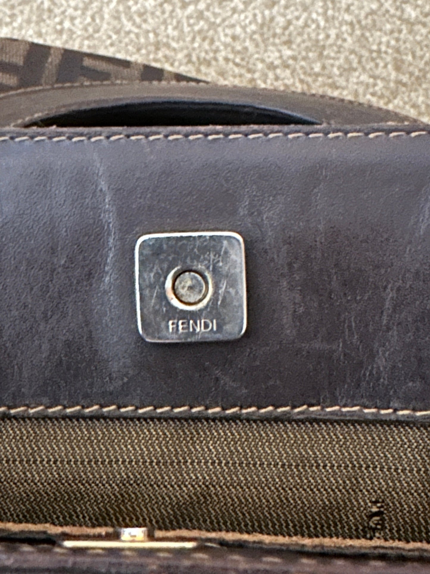 FENDI VINTAGE 100% Authentic Genuine Document Size Hand Bag, Monogram, 2000's, Good Condition