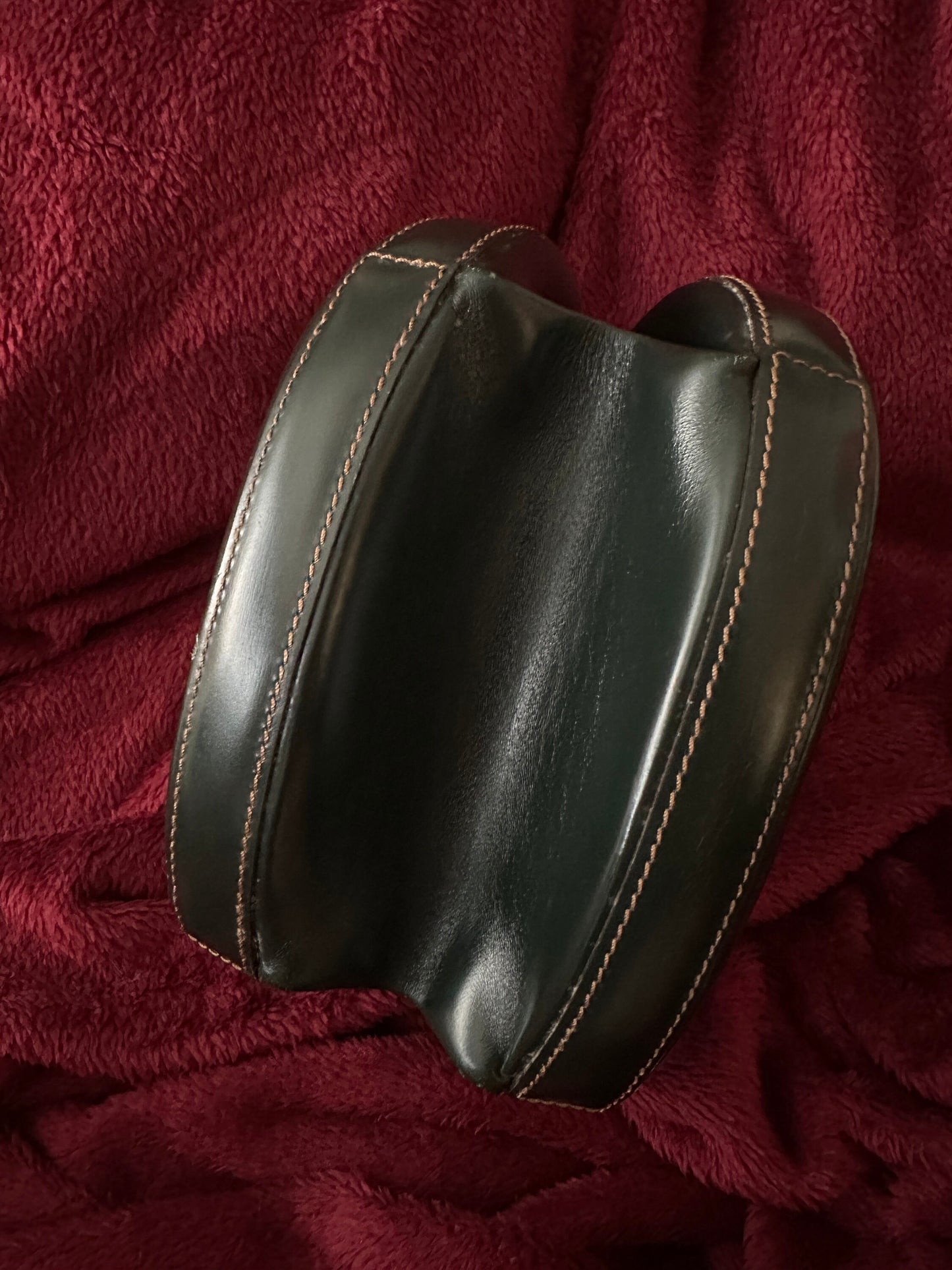 LOEWE VINTAGE 100% Authentic Genuine Leather Hand Bag, Deep Dark Green, late 1990's, Great Condition, Rare, Grade B