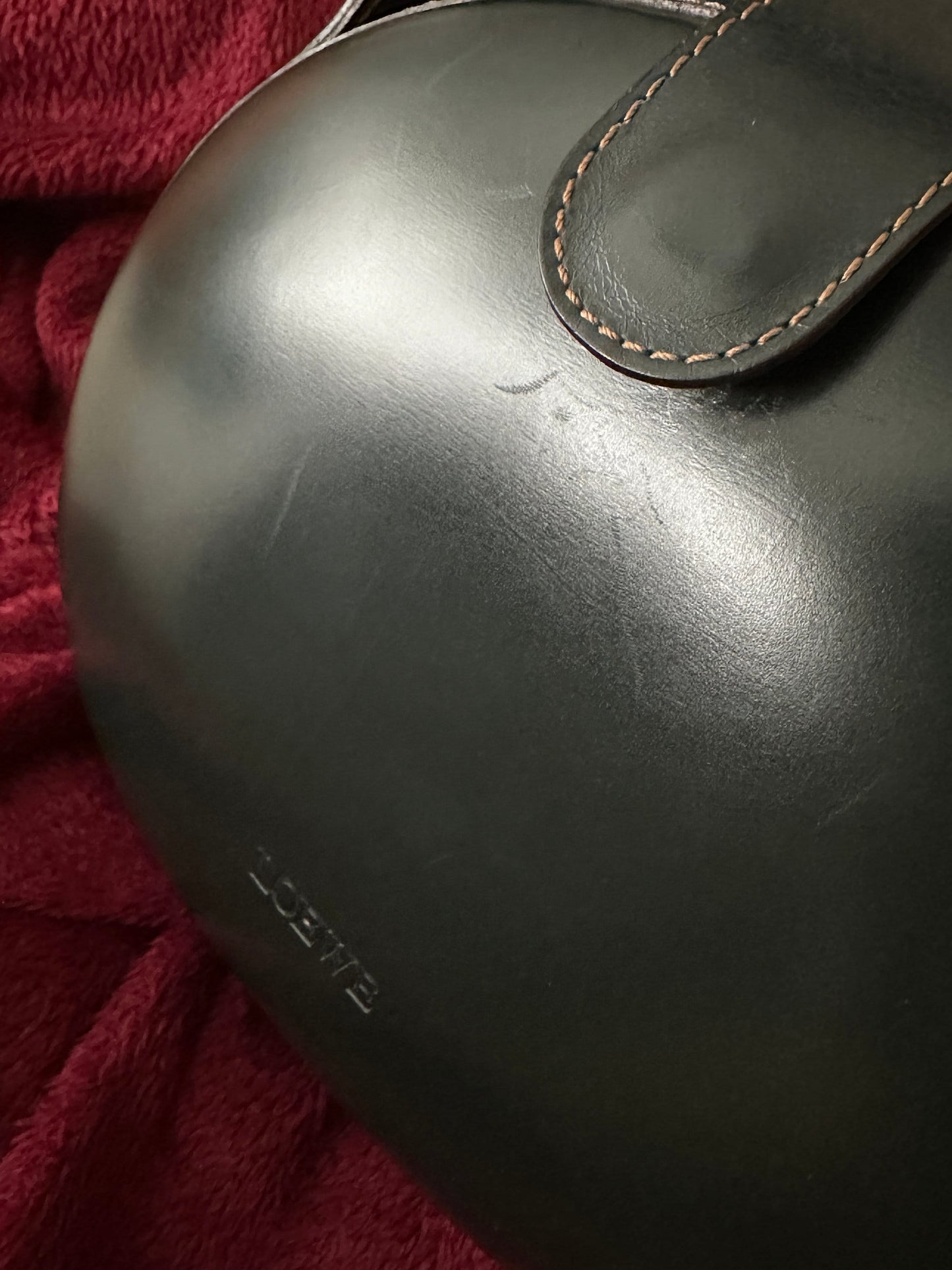 LOEWE VINTAGE 100% Authentic Genuine Leather Hand Bag, Deep Dark Green, late 1990's, Great Condition, Rare, Grade B