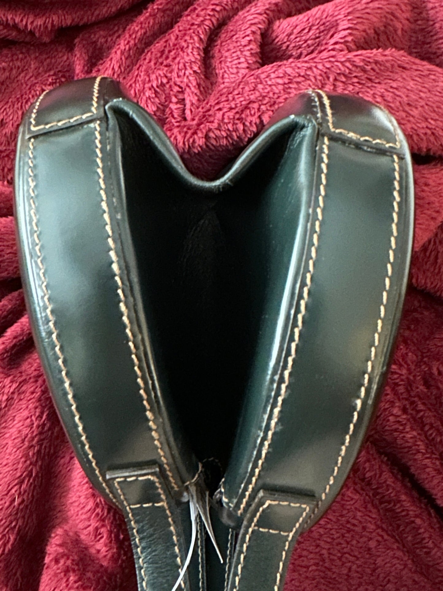 LOEWE VINTAGE 100% Authentic Genuine Leather Hand Bag, Deep Dark Green, late 1990's, Great Condition, Rare, Grade B