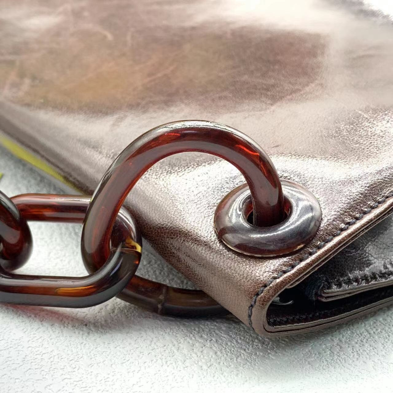 PRADA VINTAGE 100% Authentic Genuine Leather Shoulder Bag, Brown, 2000's, Good Condition
