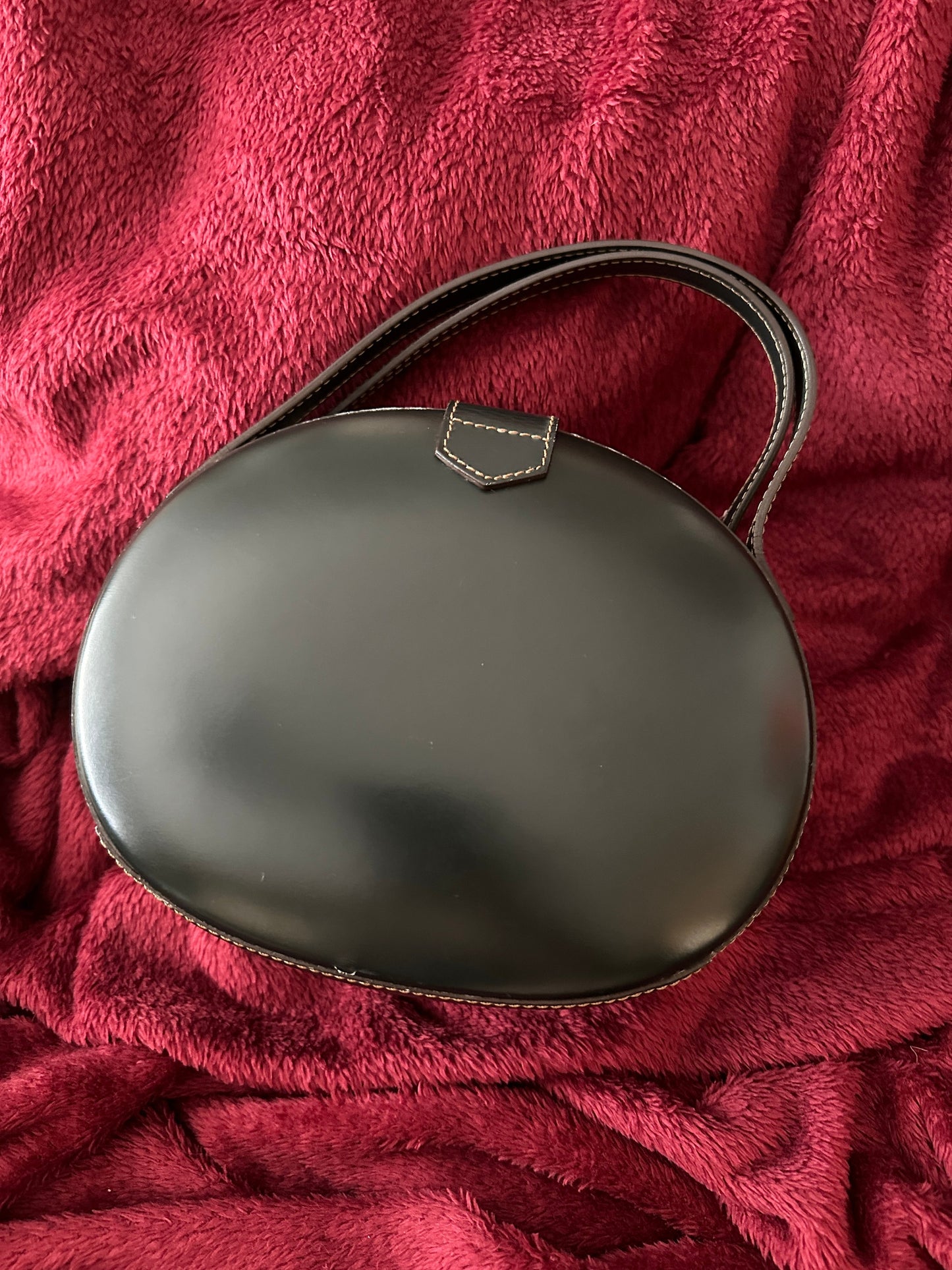 LOEWE VINTAGE 100% Authentic Genuine Leather Hand Bag, Deep Dark Green, late 1990's, Great Condition, Rare, Grade B