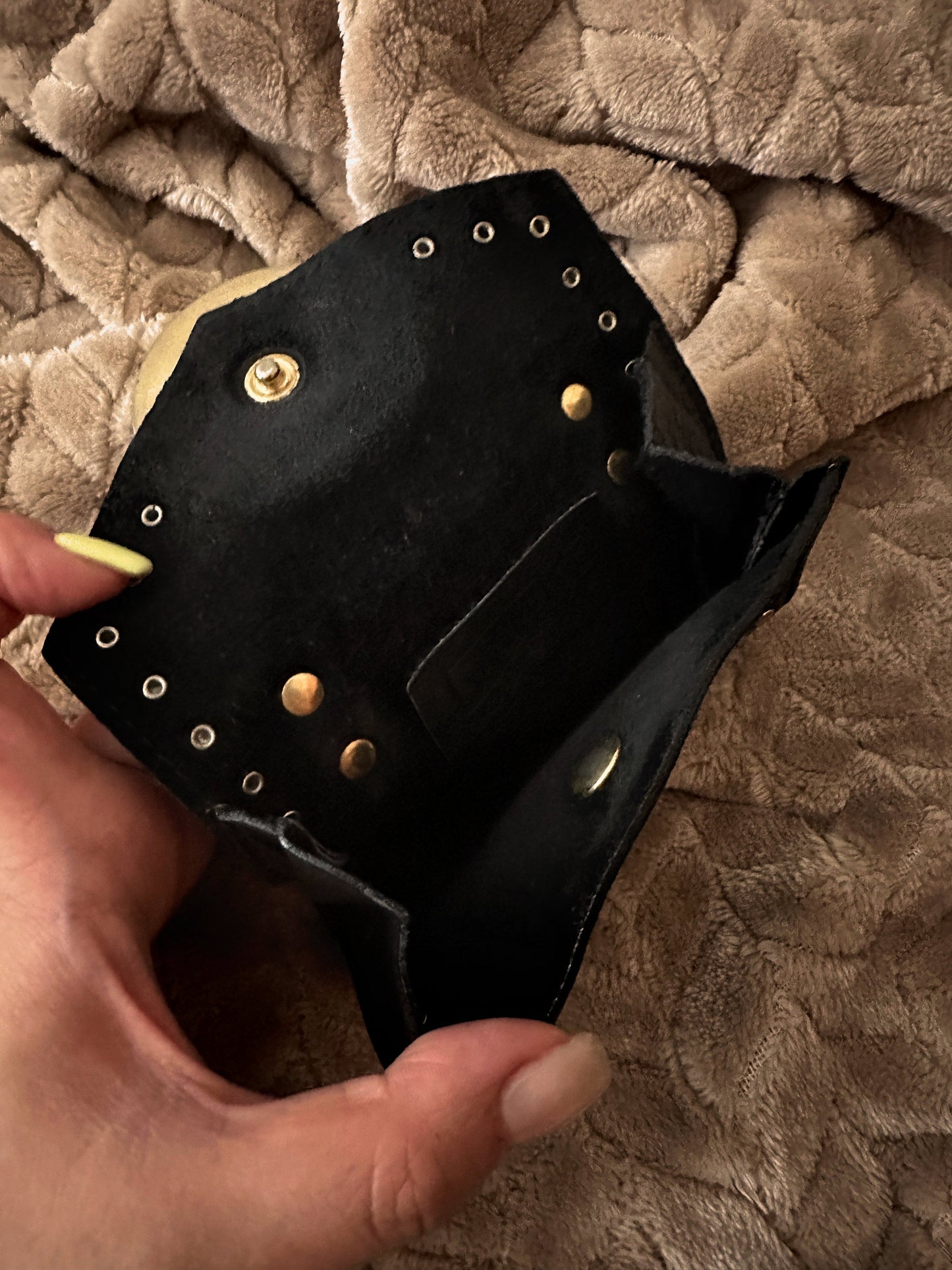 VERSACE VINTAGE 100% Authentic Genuine Gianni Versace Medusa Gold Stud Medusa Sunburst Mini Belt Bag, Black, 1994, Great Condition, Rare