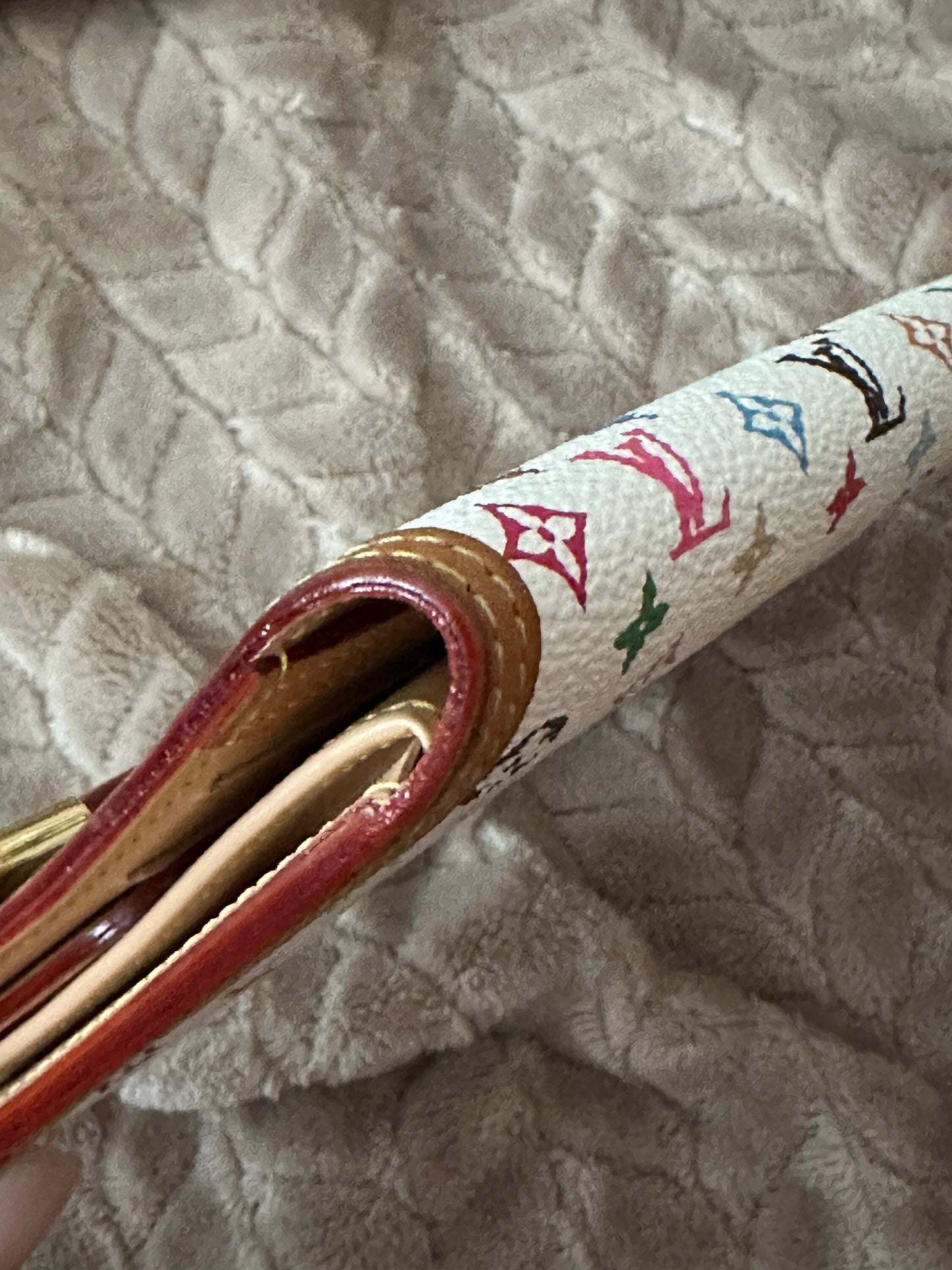 LOUIS VUITTON x Takashi Murakami Vintage 100% Authentic Genuine Long Wallet, Monogram Multi-color on White, Great Condition, Grade B