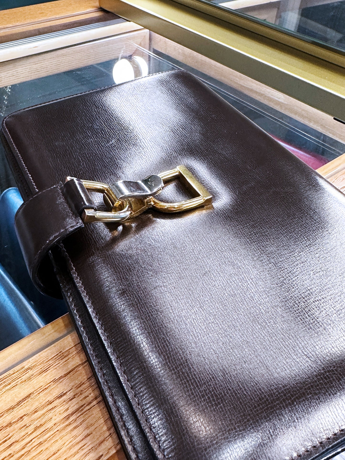 GUCCI VINTAGE 100% Authentic Genuine Leather Clutch / Cross Body Two Way Bag, Late 70's - Early 80's, Dark Brown, Good Condition