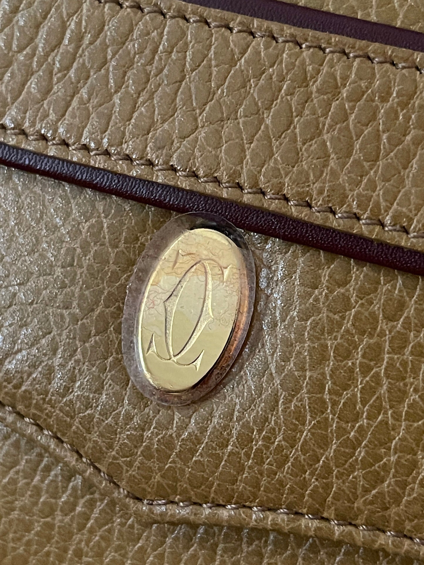 CARTIER VINTAGE 100% Authentic Genuine, Must de Cartier Leather Clutch Bag, Mustard Yellow, 1990's, Great Condition, Grade AB
