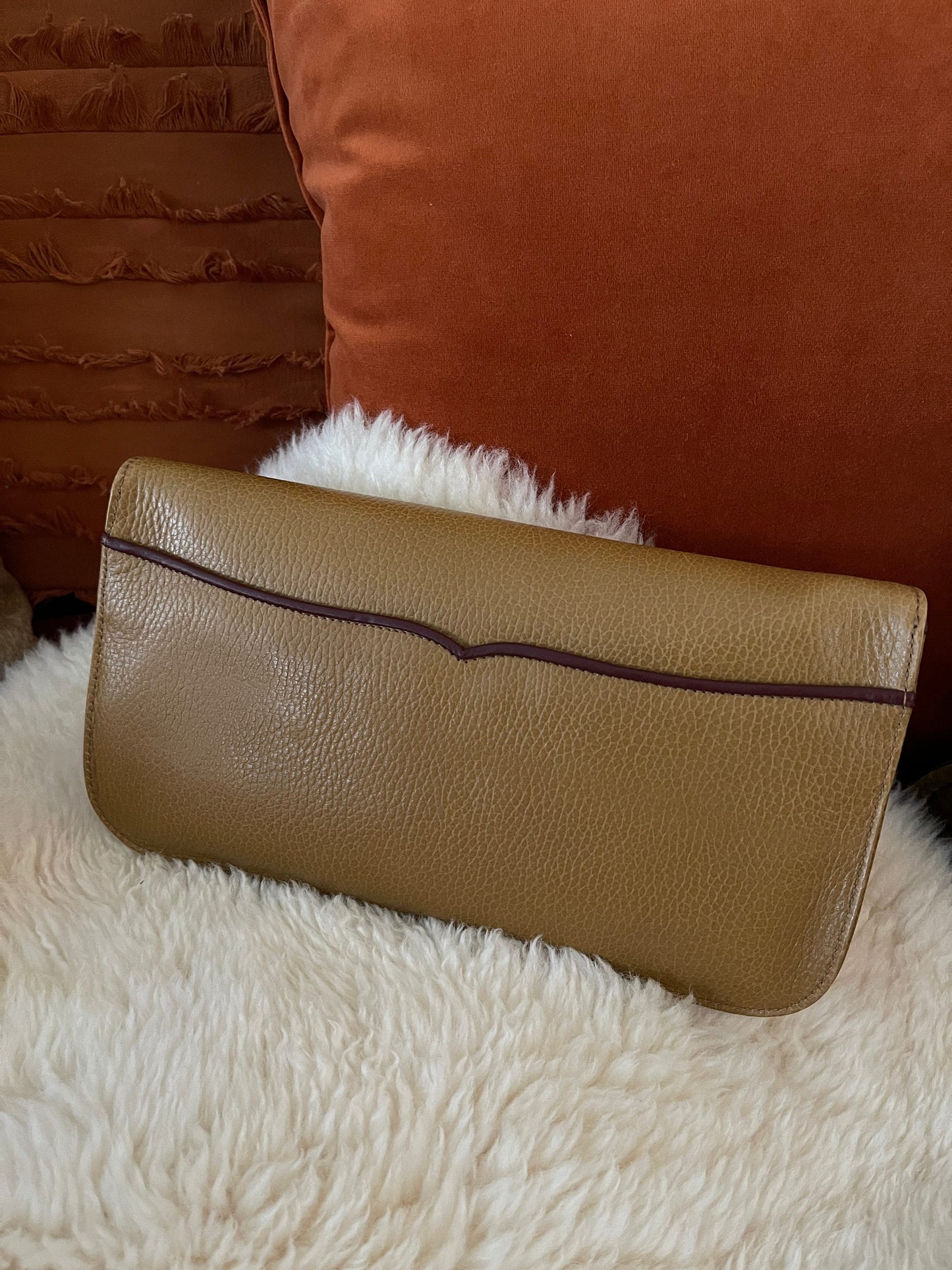 CARTIER VINTAGE 100% Authentic Genuine, Must de Cartier Leather Clutch Bag, Mustard Yellow, 1990's, Great Condition, Grade AB