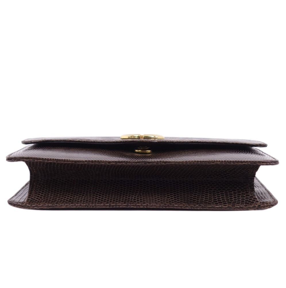 GUCCI VINTAGE 100% Authentic Genuine Lizard Leather Clutch, Brown, 1980's, Great Condition