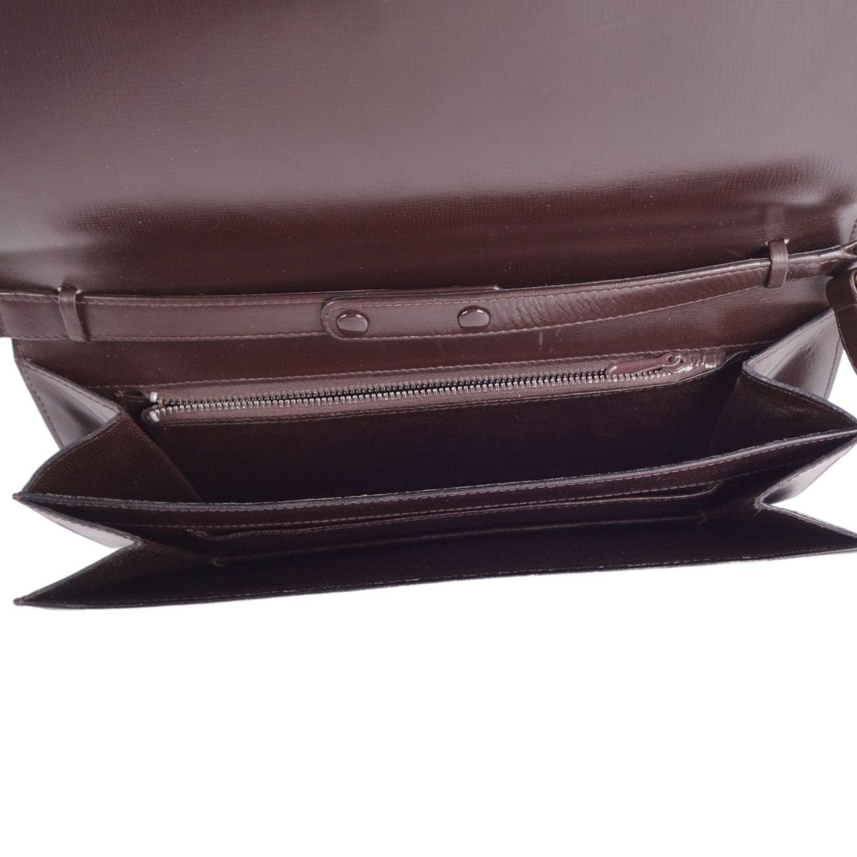 GUCCI VINTAGE 100% Authentic Genuine Leather Clutch / Cross Body Two Way Bag, Late 70's - Early 80's, Dark Brown, Good Condition