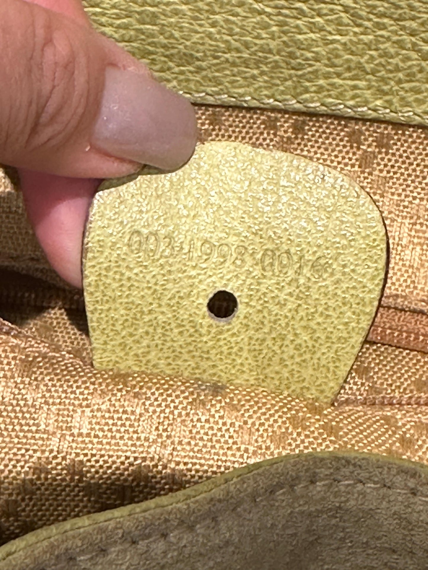 GUCCI VINTAGE 100% Authentic Genuine Suede Iconic Bamboo Handle Backpack, Light Sage Green, 2000's, Good Condition