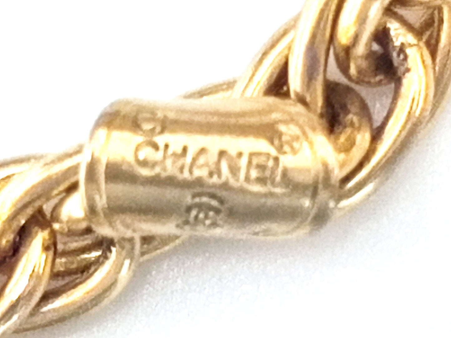 CHANEL VINTAGE 100% Authentic Genuine Coco Girl Charm Double-sided Necklace in Gold Plated, 1990's, Great Condition, Grade AB