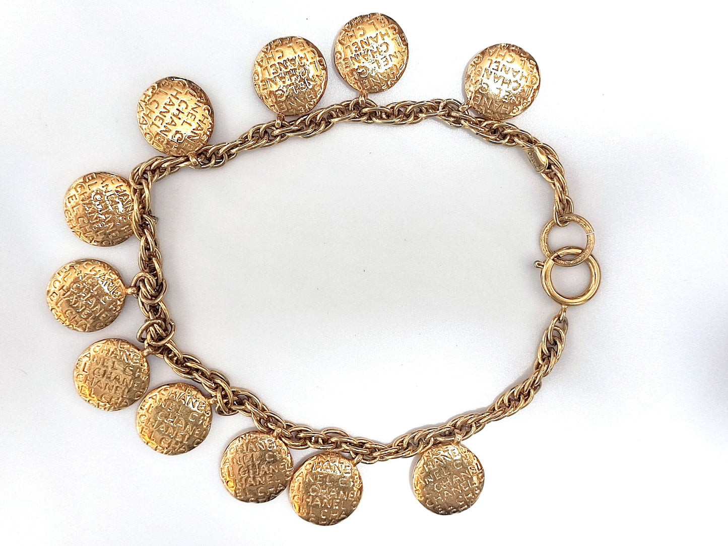 CHANEL VINTAGE 100% Authentic Genuine Coco Girl Charm Double-sided Necklace in Gold Plated, 1990's, Great Condition, Grade AB