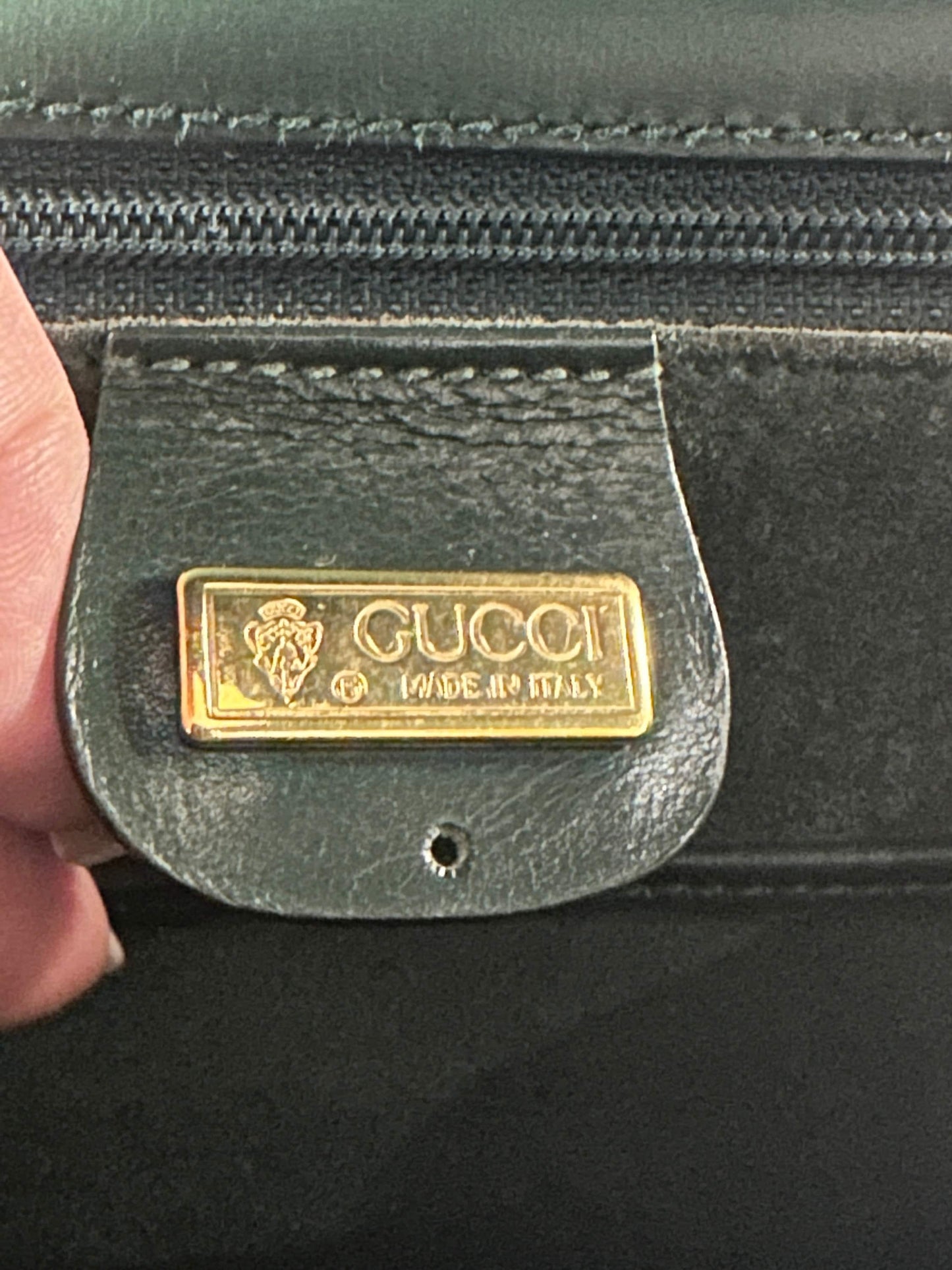 GUCCI VINTAGE 100% Authentic Genuine,1947 Bamboo Top Hand Bag, Large Size, Green,1990's, Great Condition, Very Rare, Grade A