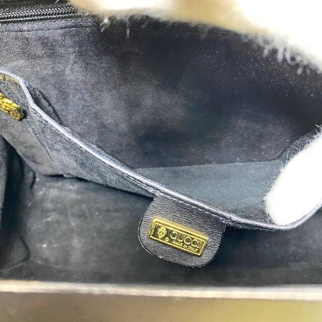 GUCCI VINTAGE 100% Authentic Genuine, Logo Embossed Top Handle Turn Lock Handbag, Black, late 1980's-early 1990's, Great Condition, Grade AB
