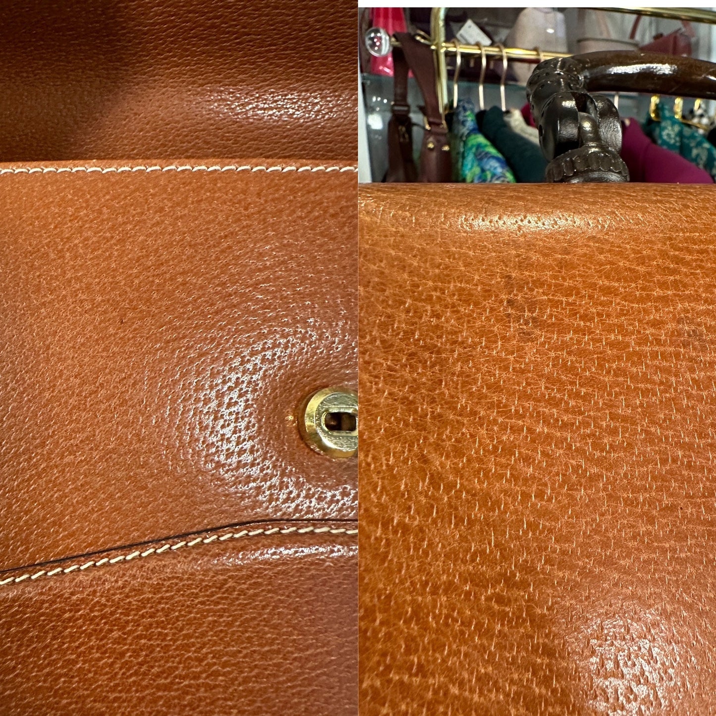 Very minor stain on back of bag and inside front panel