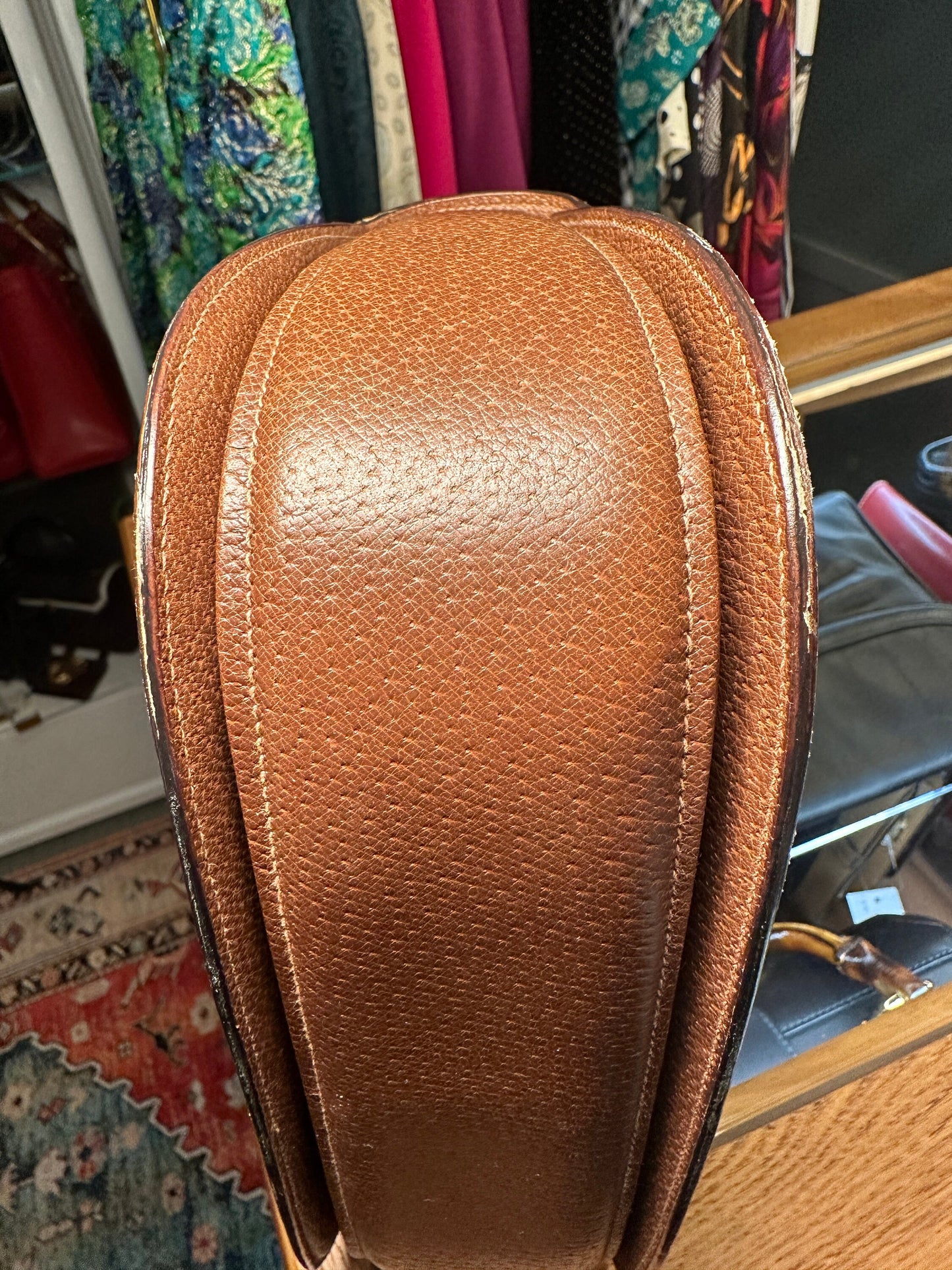 GUCCI VINTAGE 100% Authentic Genuine Iconic 1947 Bamboo Handle Shoulder Bag, Brown Colour, 1980's, Great Condition, Grade B