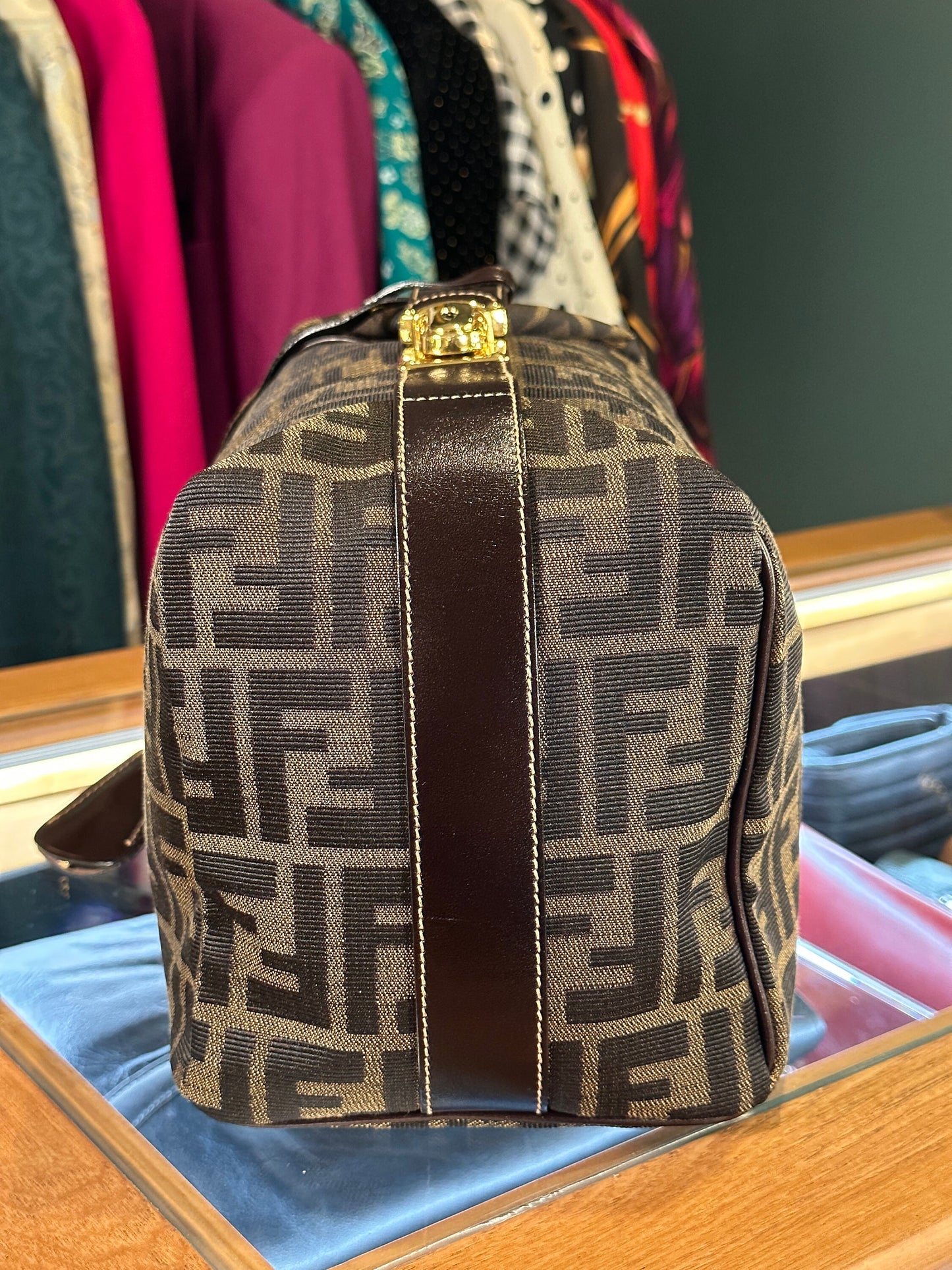 FENDI VINTAGE 100% Authentic Genuine Zucca Monogram Makeup Vanity Bag, 1990's, Great Condition