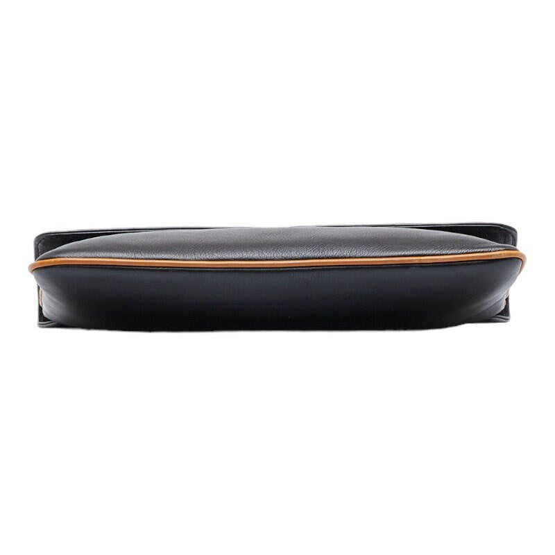 CELINE VINTAGE 100% Authentic Genuine, Carriage Fitting Leather Clutch Bag, Black, 1990's, Great Condition, Grade AB