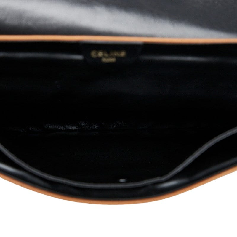 CELINE VINTAGE 100% Authentic Genuine, Carriage Fitting Leather Clutch Bag, Black, 1990's, Great Condition, Grade AB