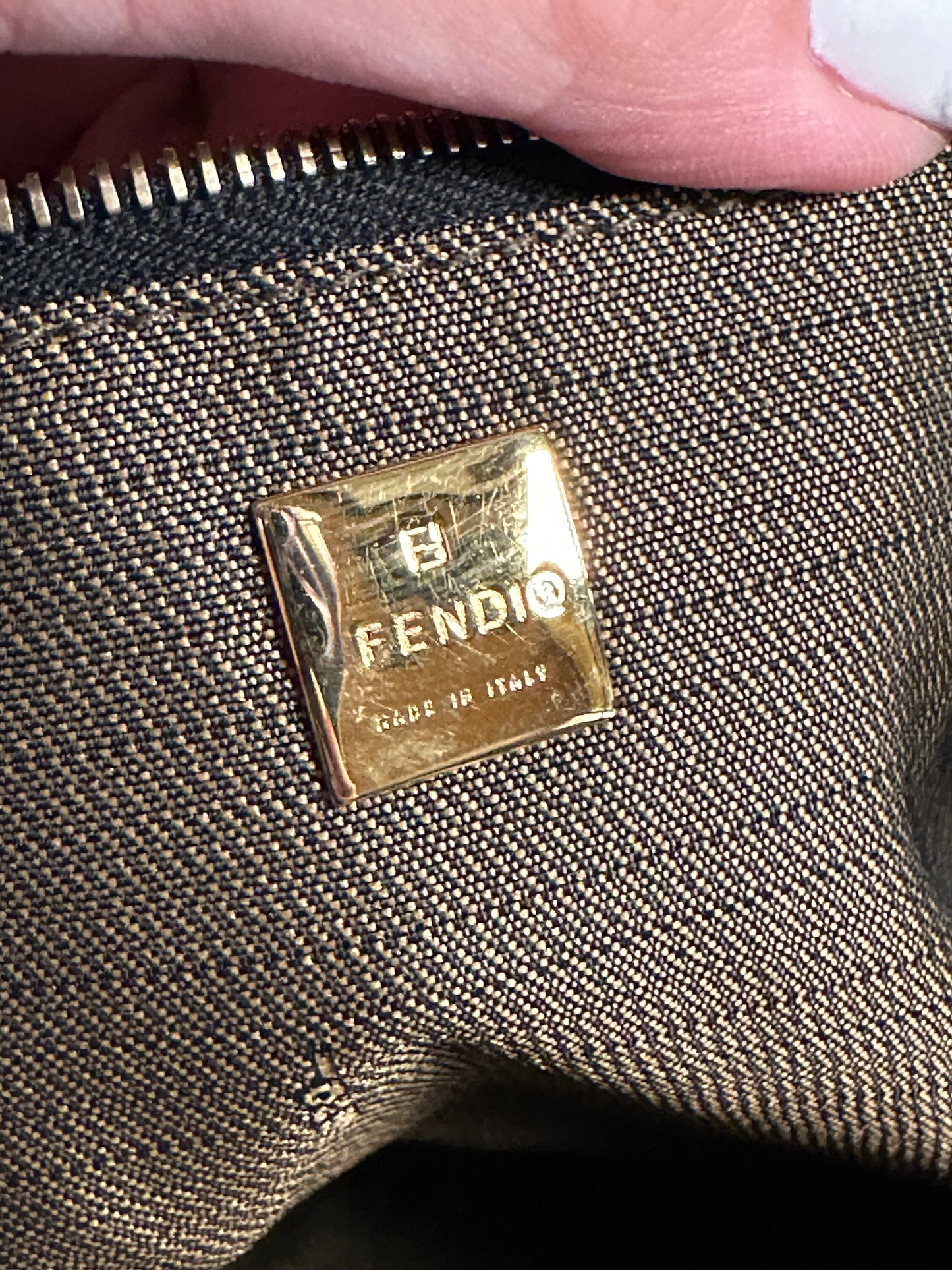 FENDI VINTAGE 100% Authentic Genuine Zucca Monogram Makeup Vanity Bag, 1990's, Great Condition
